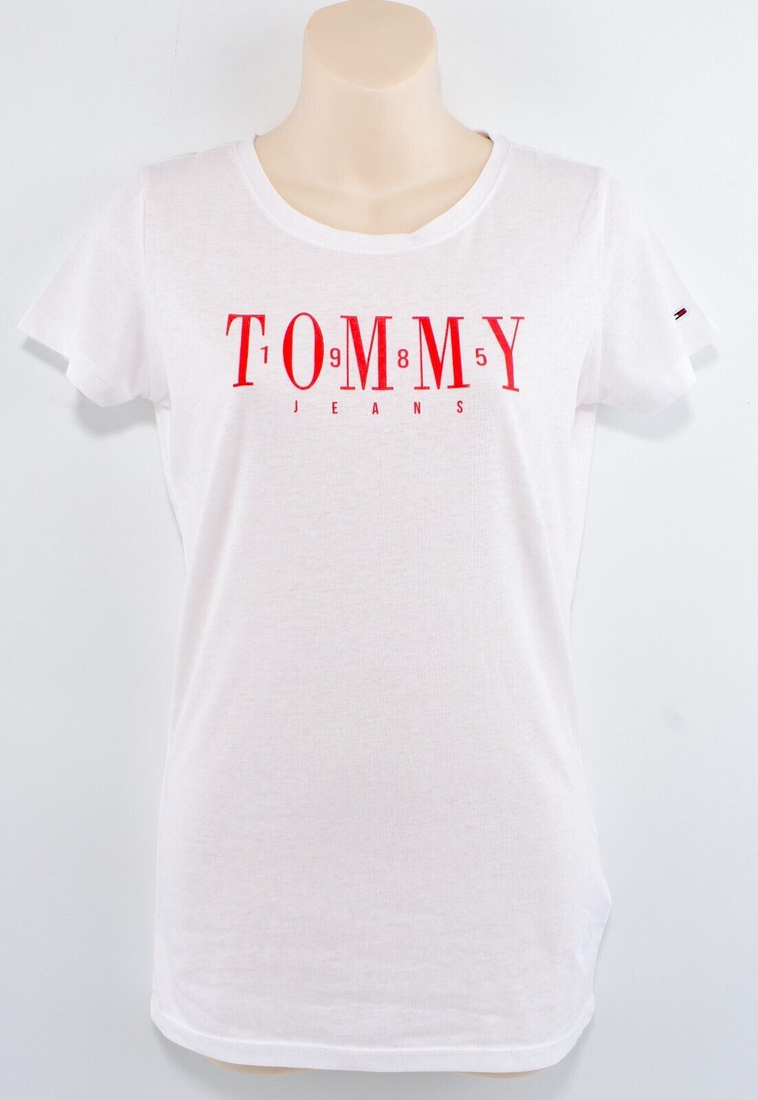 TOMMY HILFIGER - TOMMY JEANS Women's Slim Fit T-shirt, White, S /UK 10