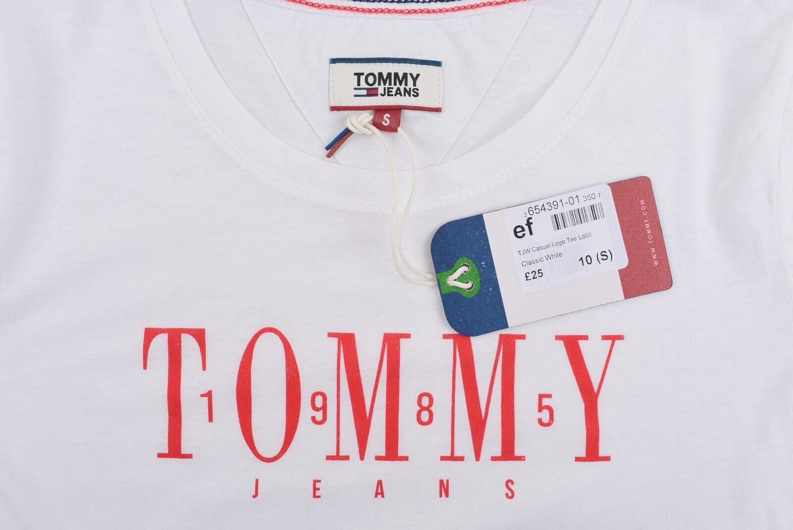 TOMMY HILFIGER - TOMMY JEANS Women's Slim Fit T-shirt, White, S /UK 10