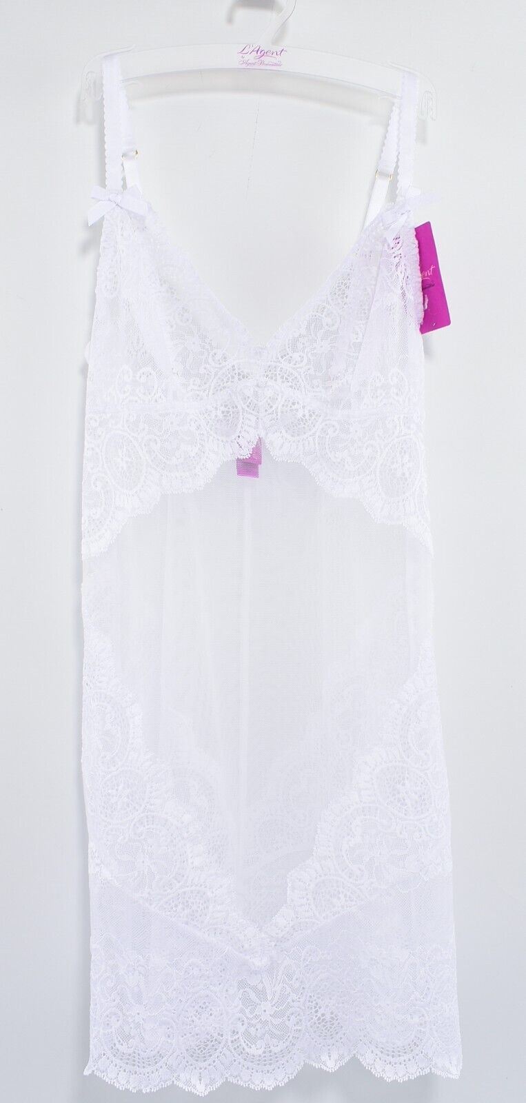 L'AGENT by AGENT PROVOCATEUR - VANESSA Lace Slip Dress, White, size M /UK 12