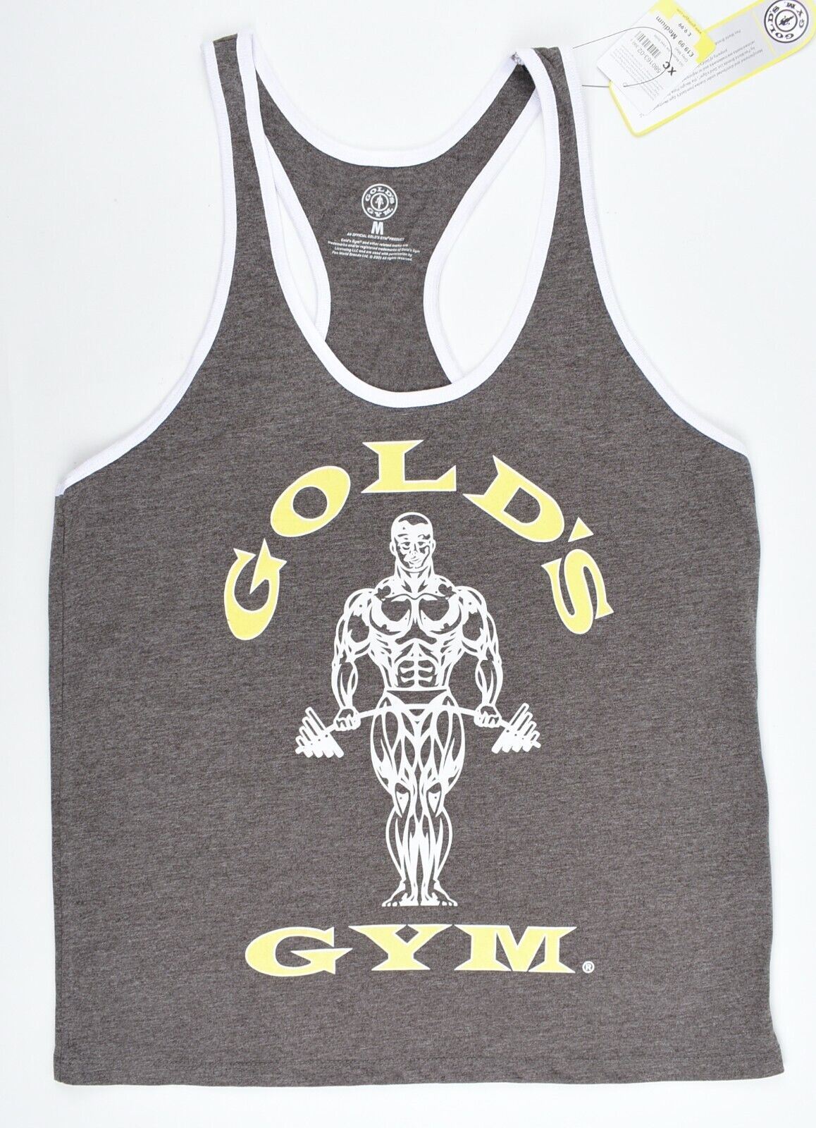 GOLD'S GYM Core Collection Men's MUSCLE JOE Vest Top, Grey Marl, size L