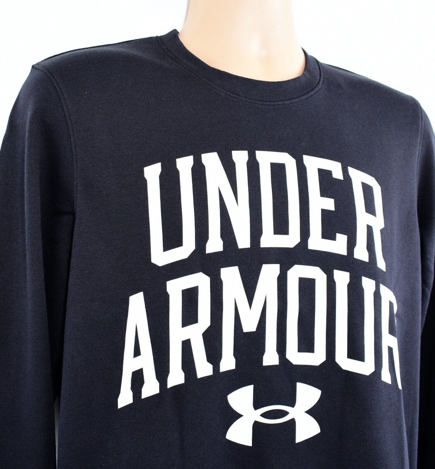 UNDER ARMOUR Men's RIVAL Terry Crew Neck Sweatshirt, Black, size SMALL