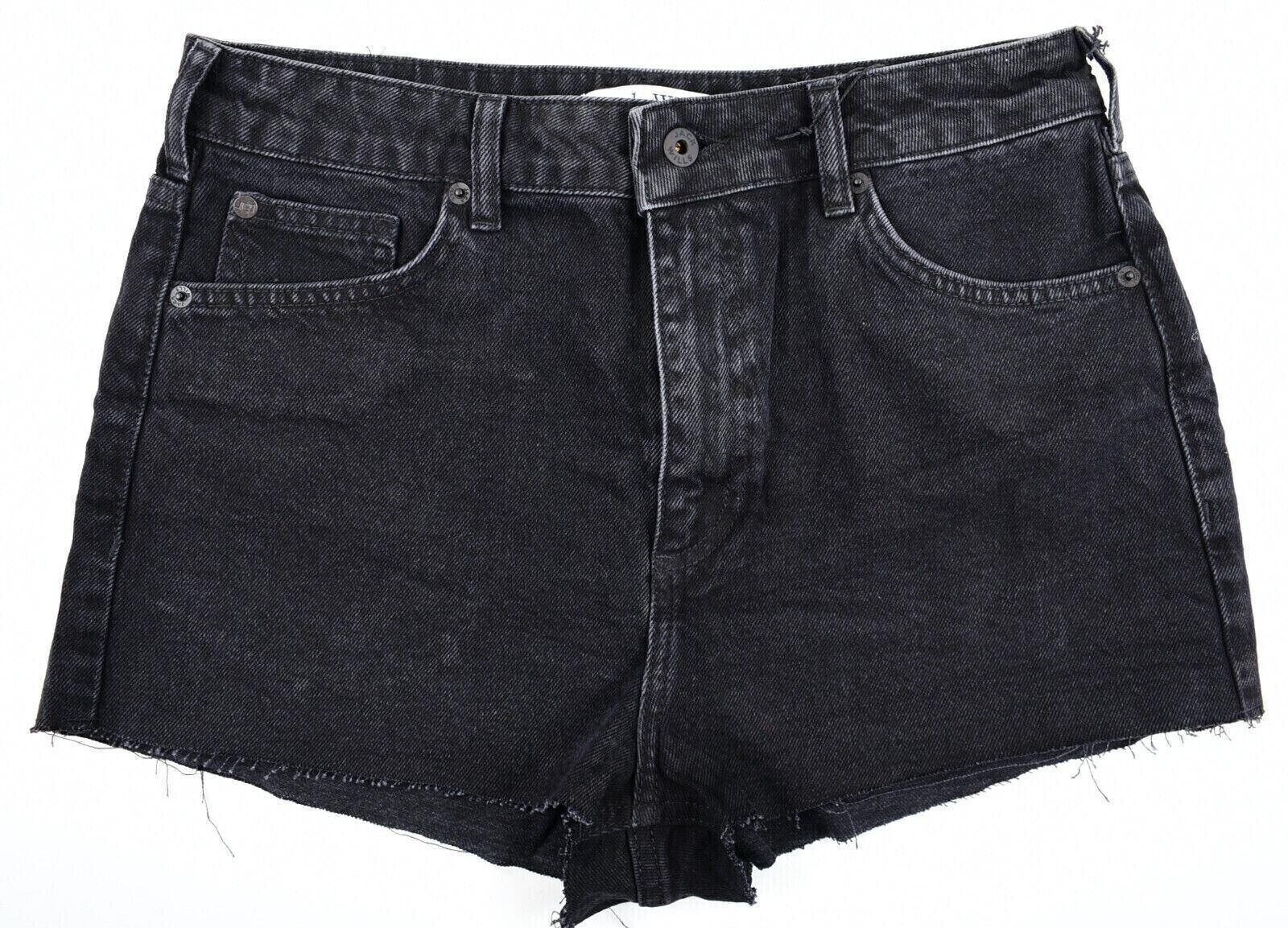 JACK WILLS Women's FINCHLEY Denim Hot Pants Shorts, Black, size L /UK 14