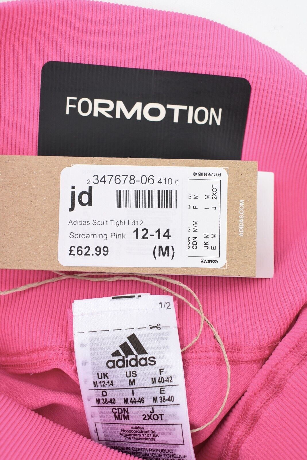 ADIDAS Women's FORMOTION Scult Leggings, Screaming Pink, size M /UK 12-14