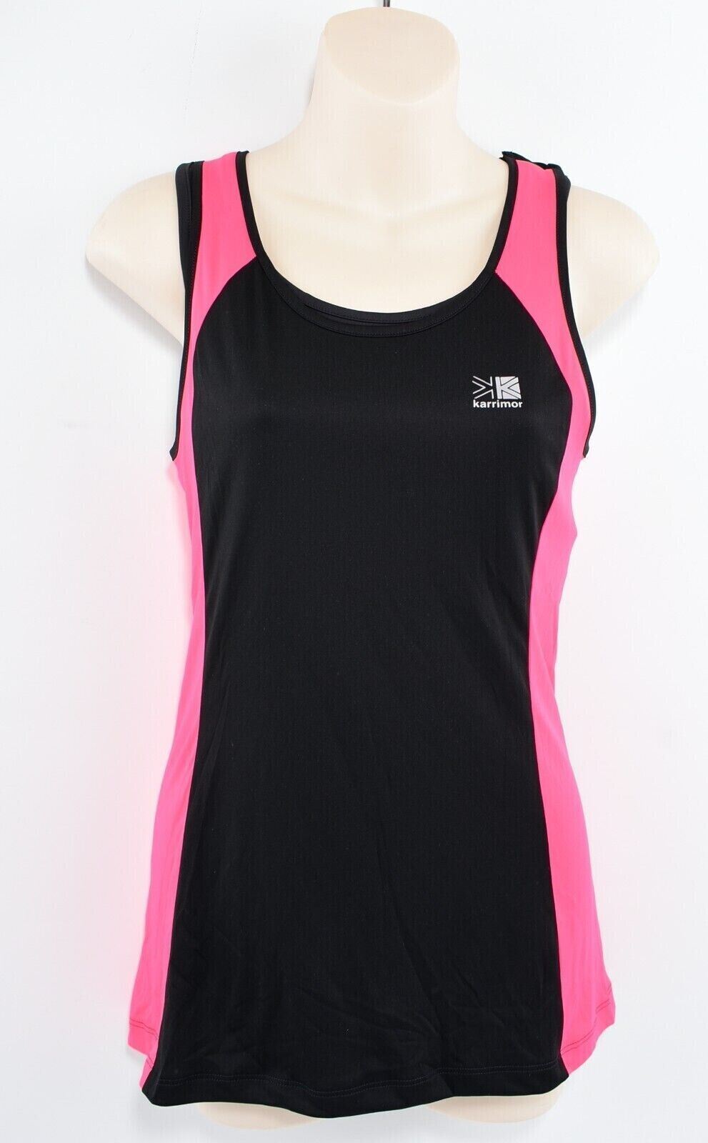 KARRIMOR Women's Running Top, with Integrated Sports Bra, Black/Pink, size L/14