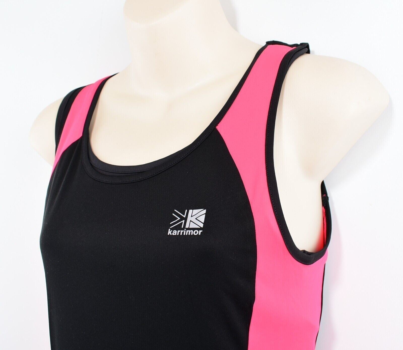 KARRIMOR Women's Running Top, with Integrated Sports Bra, Black/Pink, size L/14