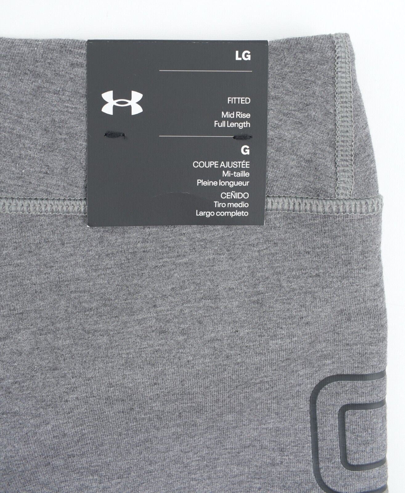 UNDER ARMOUR Women's Mid Rise Full Length Leggings, Grey, size L /UK 14