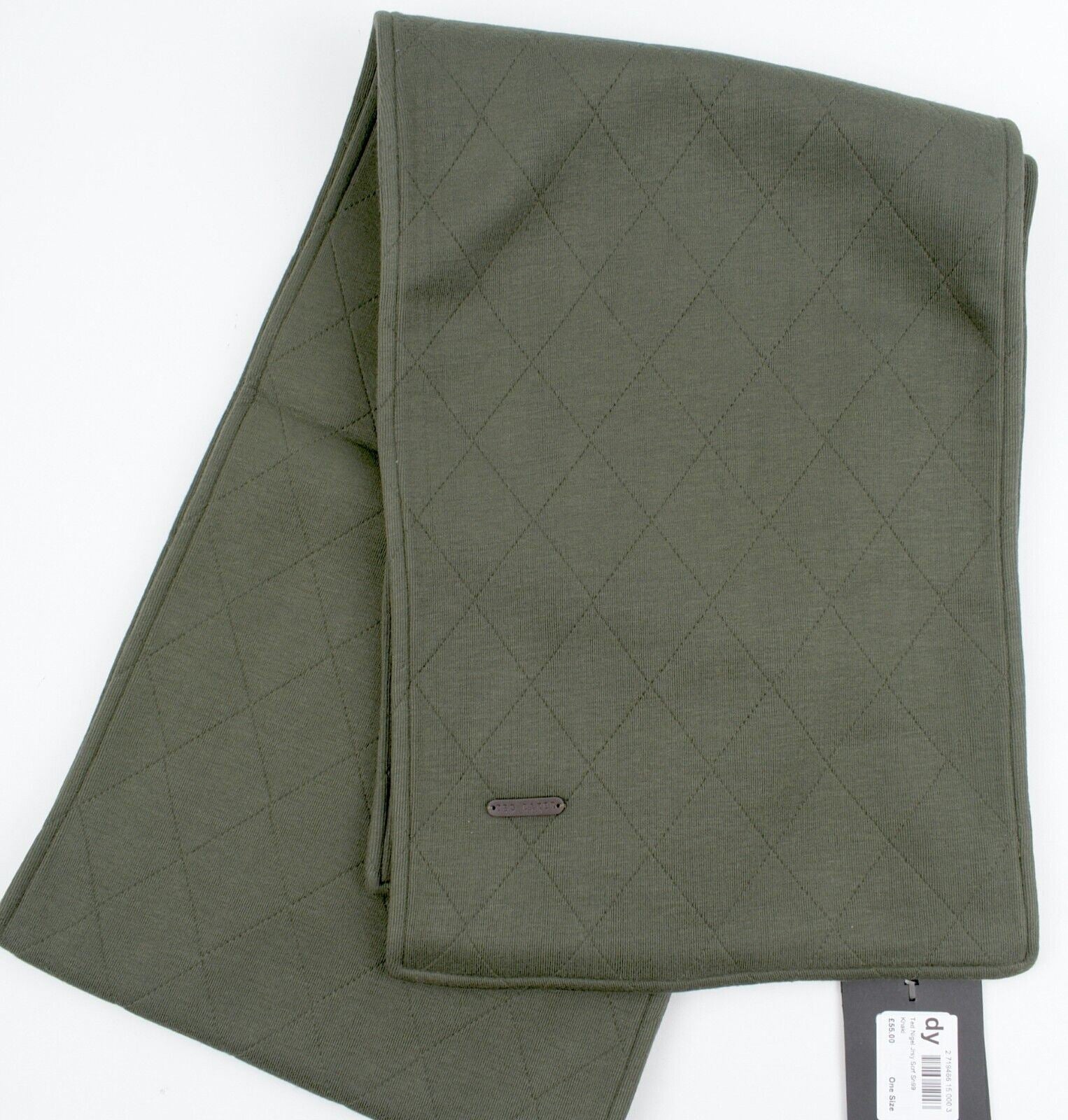 TED BAKER Men's NIGEL Quilted Jersey Scarf, Khaki Green