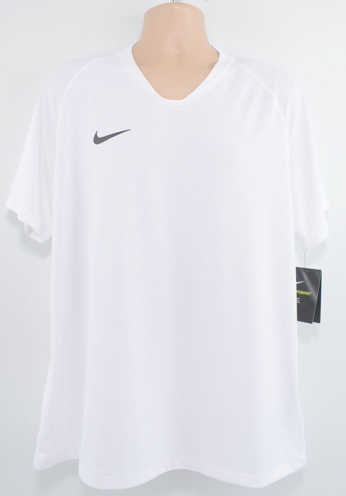 NIKE Men's VAPORKNIT Football Soccer Jersey T-shirt, White, size XL