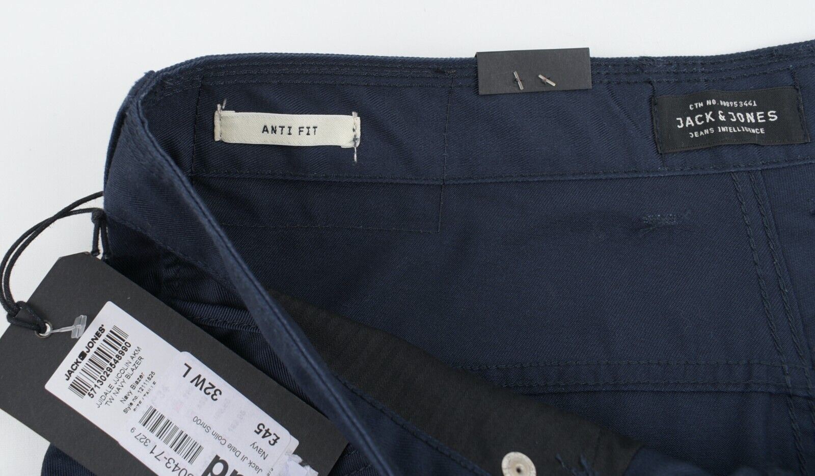 CORE by JACK & JONES Men's DALE COLIN Chino Pants, Navy Blue, size W32 L34