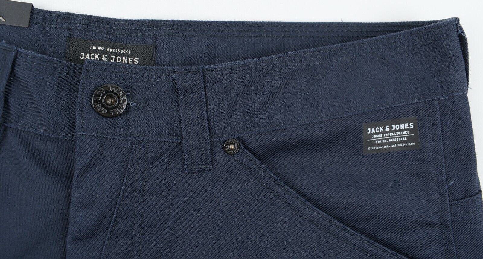 CORE by JACK & JONES Men's DALE COLIN Chino Pants, Navy Blue, size W32 L34