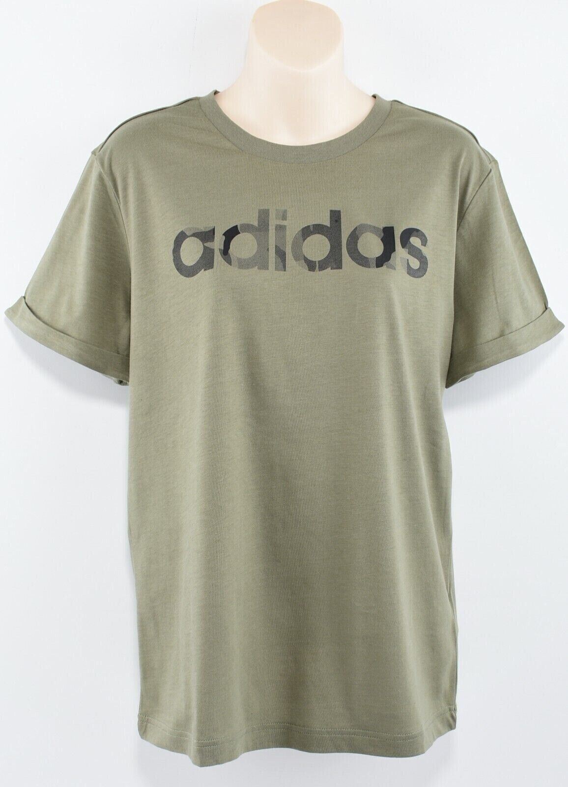 ADIDAS Women's Crew Neck Boyfriend T-shirt, Tee, Legacy Green, size S (UK 8-10)