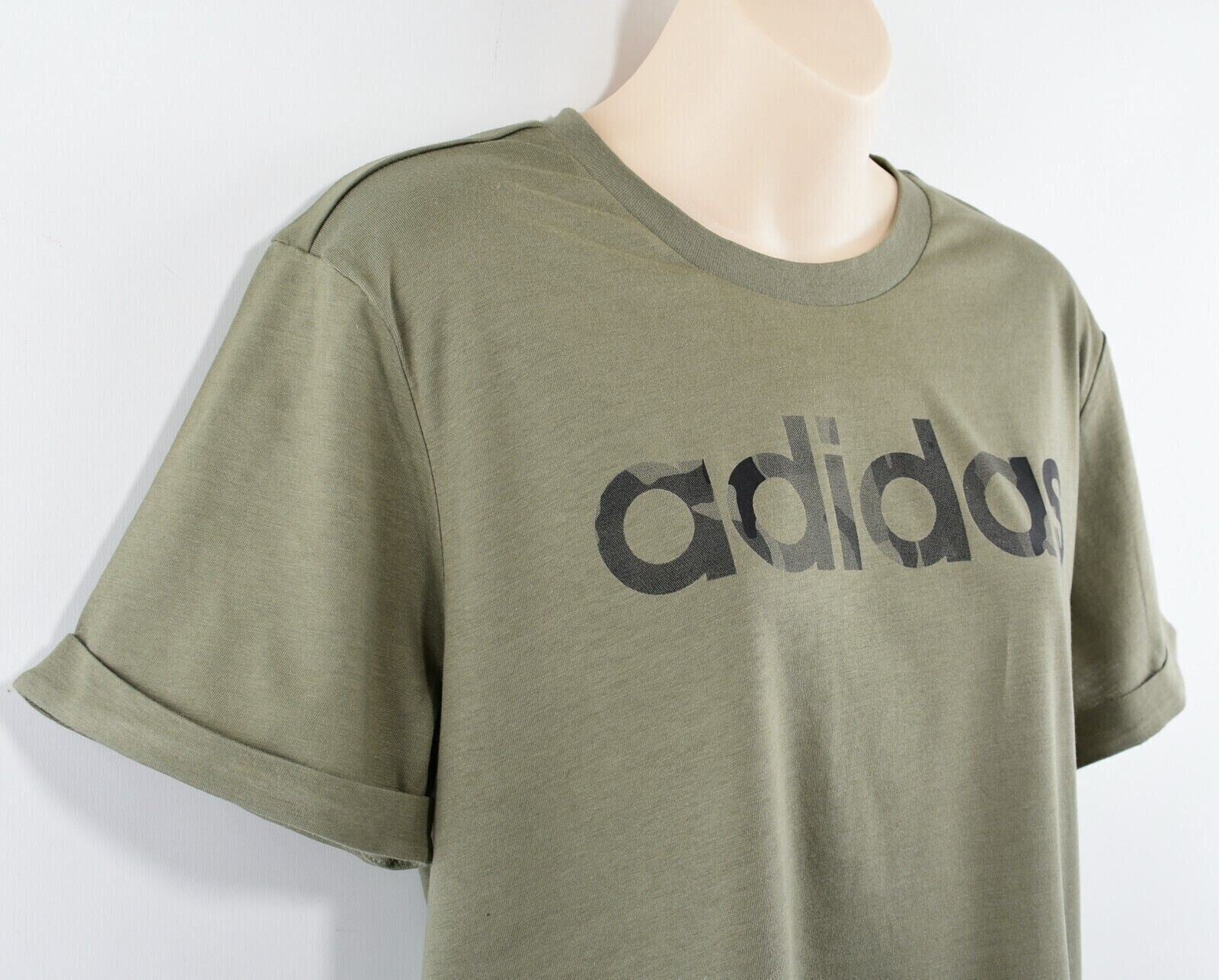 ADIDAS Women's Crew Neck Boyfriend T-shirt, Tee, Legacy Green, size S (UK 8-10)