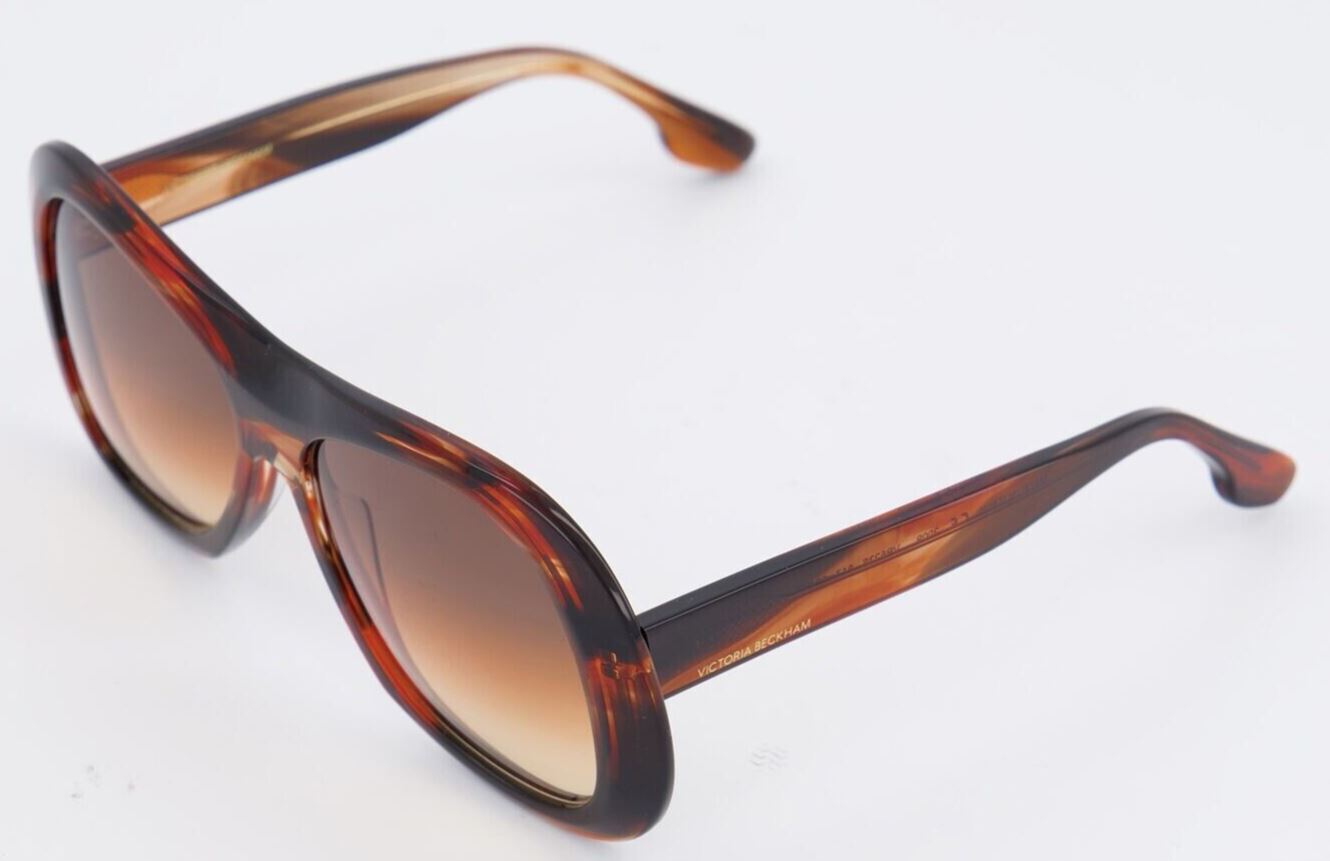 VICTORIA BECKHAM Women's Red/Brown Tortoise Oversized Sunglasses, VB639S