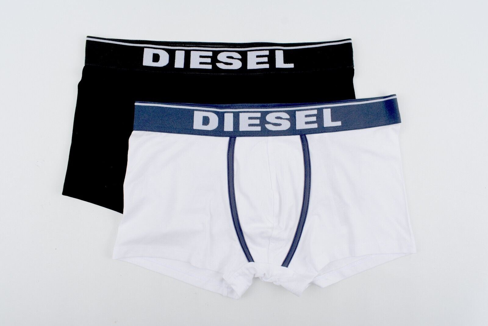 DIESEL Underwear: Men's DAMIEN 3-pk Boxer Trunks, Black/White/Navy, size L