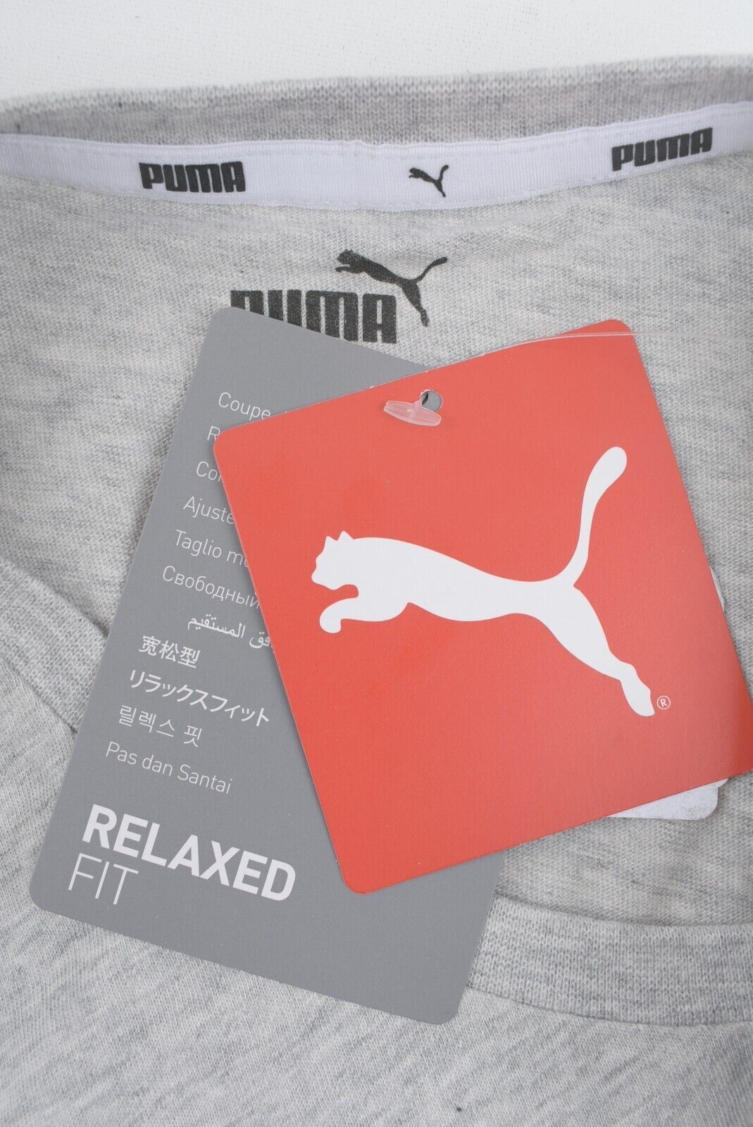 PUMA Womens Cropped Tee, Relaxed Fit T-shirt, Grey Heather, size M /UK 12