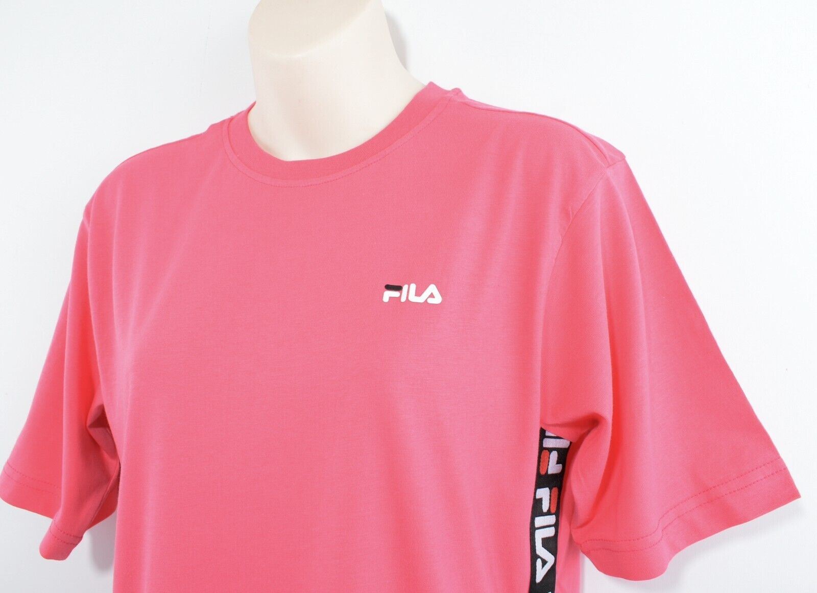 FILA Women's TALITA Short Sleeve Side Tape T-shirt, Pink, size XS / UK 8