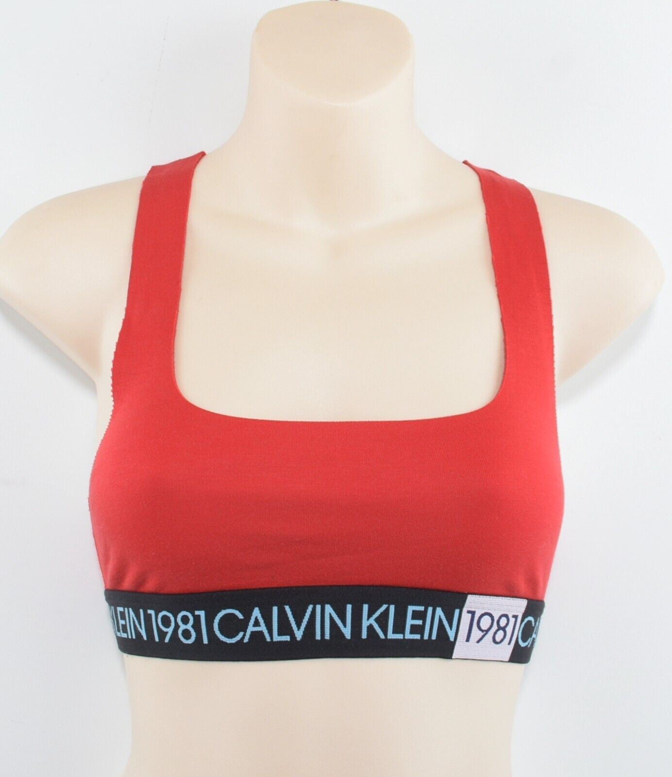 CALVIN KLEIN 1981 Womens BOLD Bralette, Red, size S / UK 10