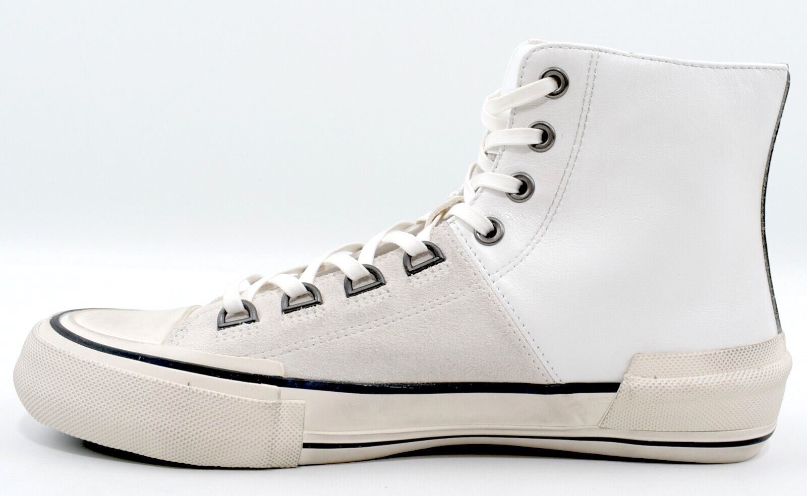 ALLSAINTS Men's WAYLON Genuine Leather High Top Sneakers, White/Ivory size UK 10