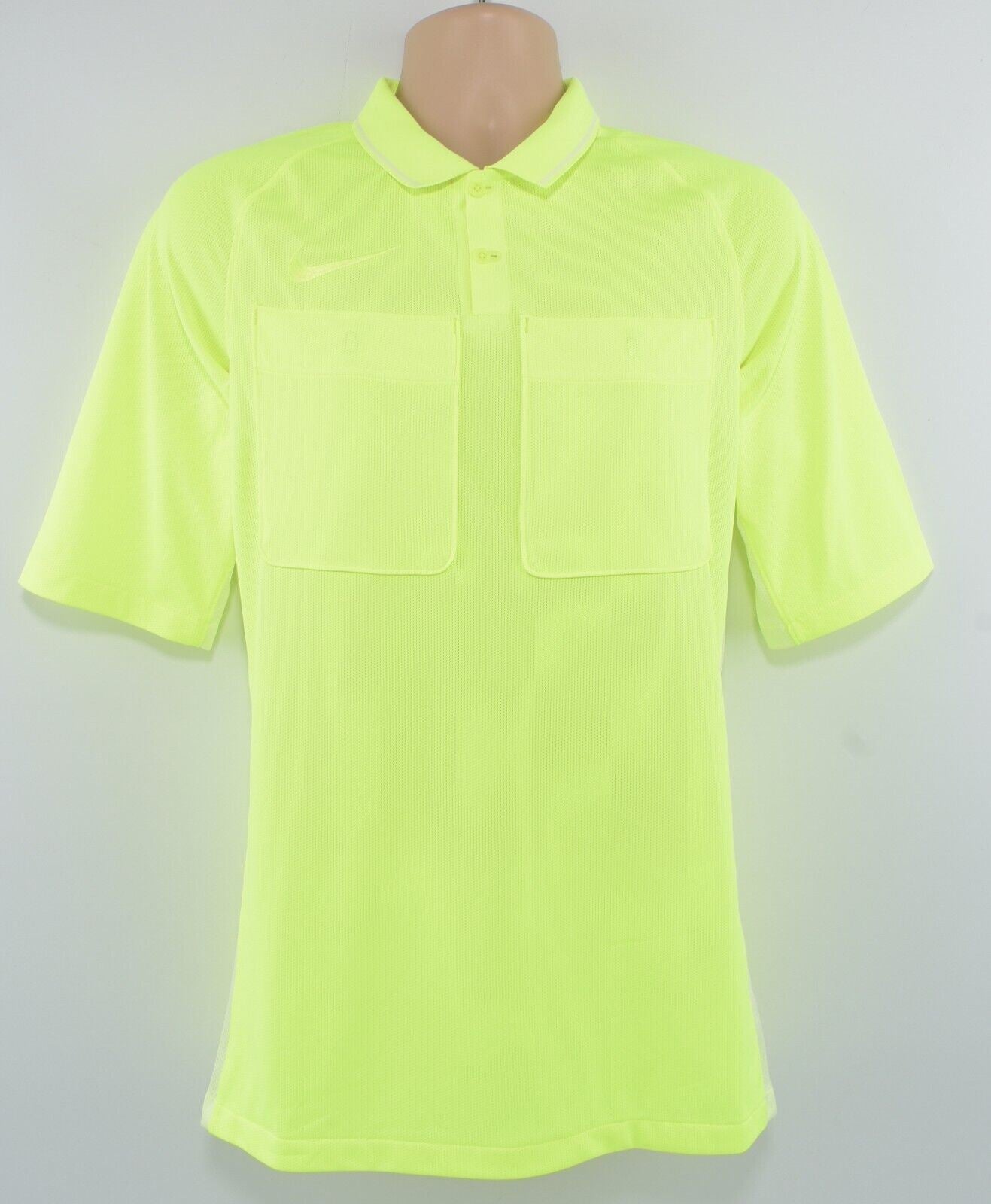 NIKE Mens Football Referee Dri-Fit Polo Shirt, T-shirt, Volt, size MEDIUM