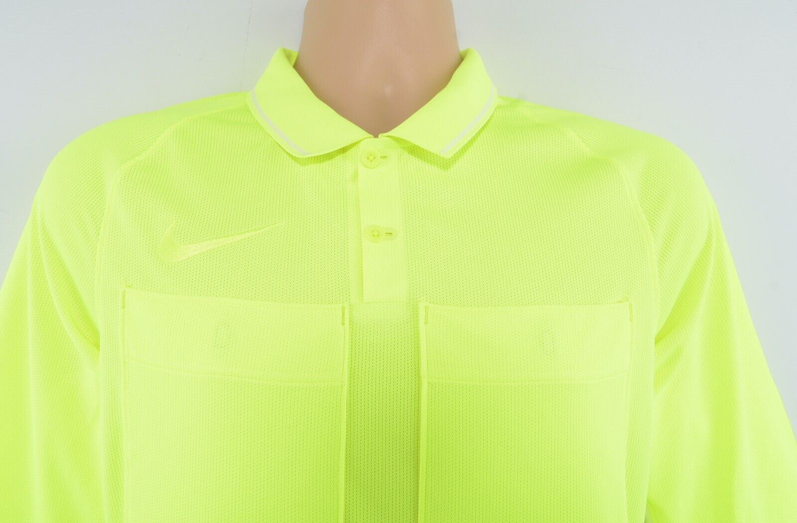 NIKE Mens Football Referee Dri-Fit Polo Shirt, T-shirt, Volt, size MEDIUM