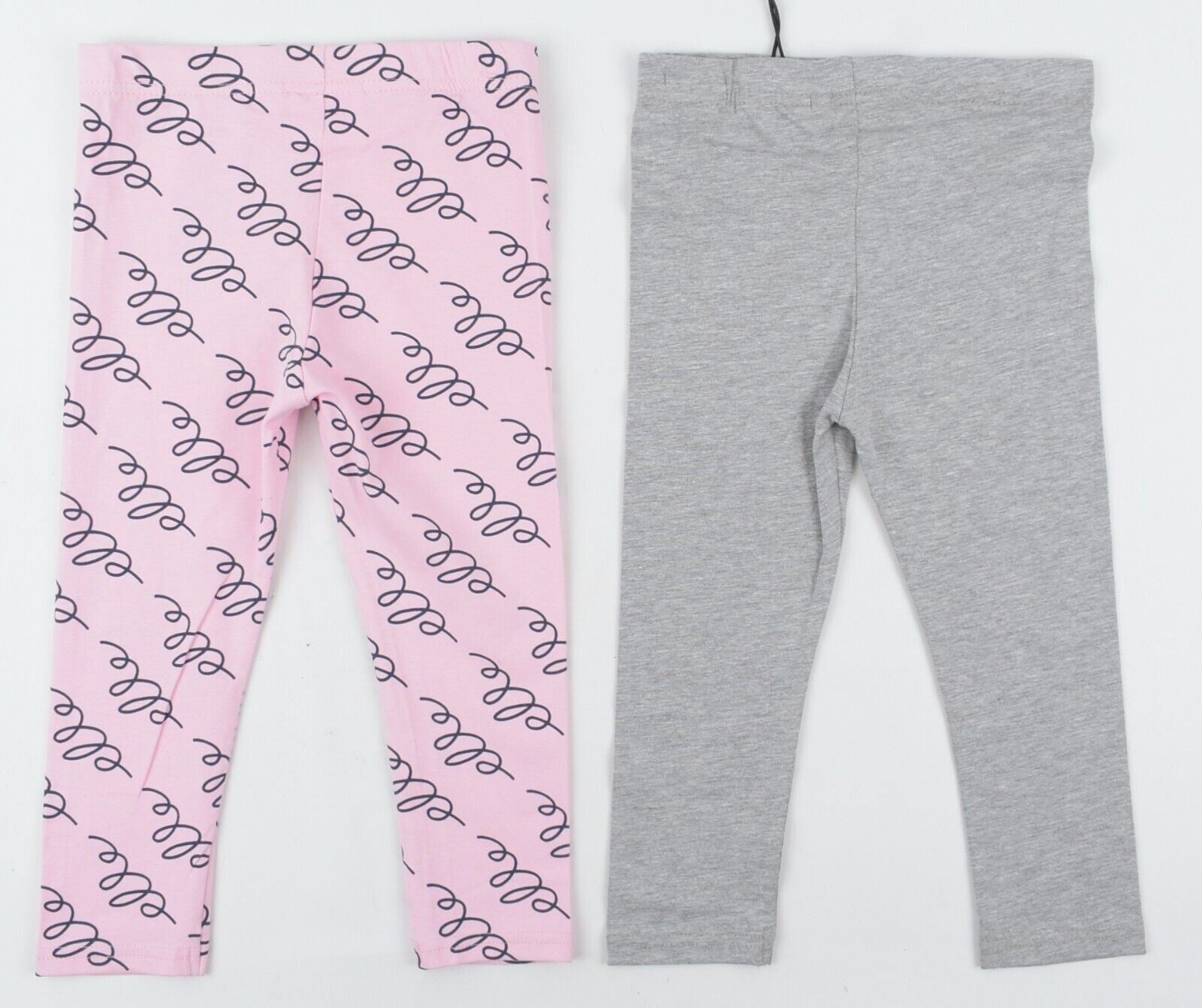 ELLE Girls Toddlers 2-pack Cotton Leggings, Pink/Grey, size 36 months