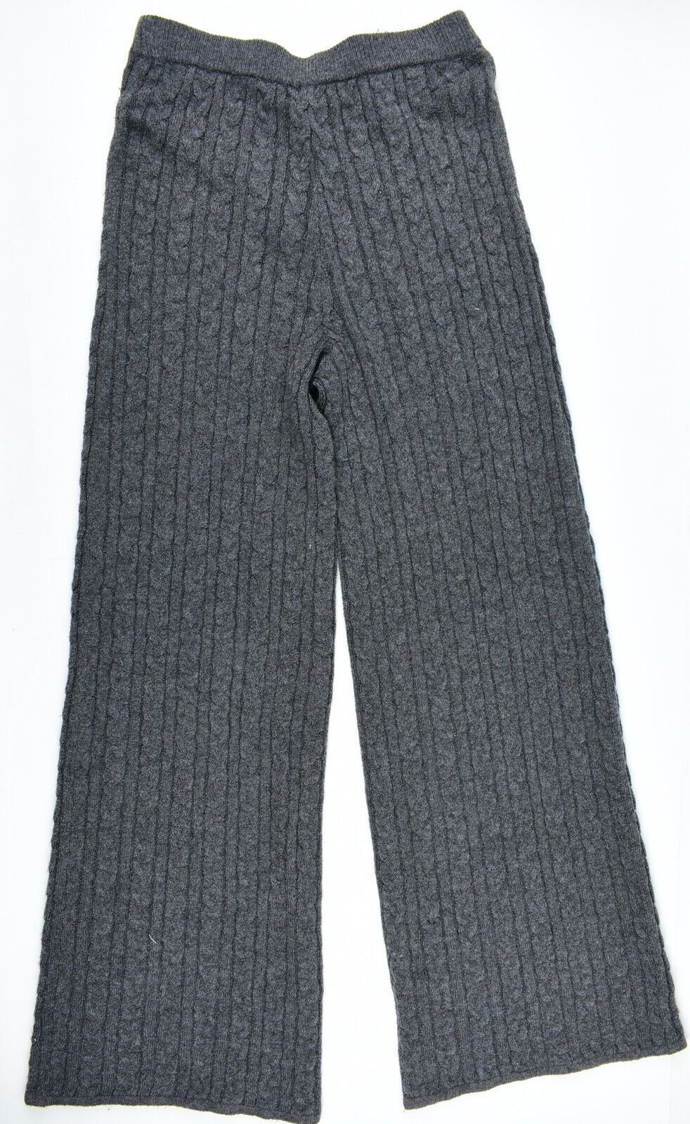 GUESS Womens TAMARA Cable Knit Trousers Pants, Charcoal Grey, size S /UK 8