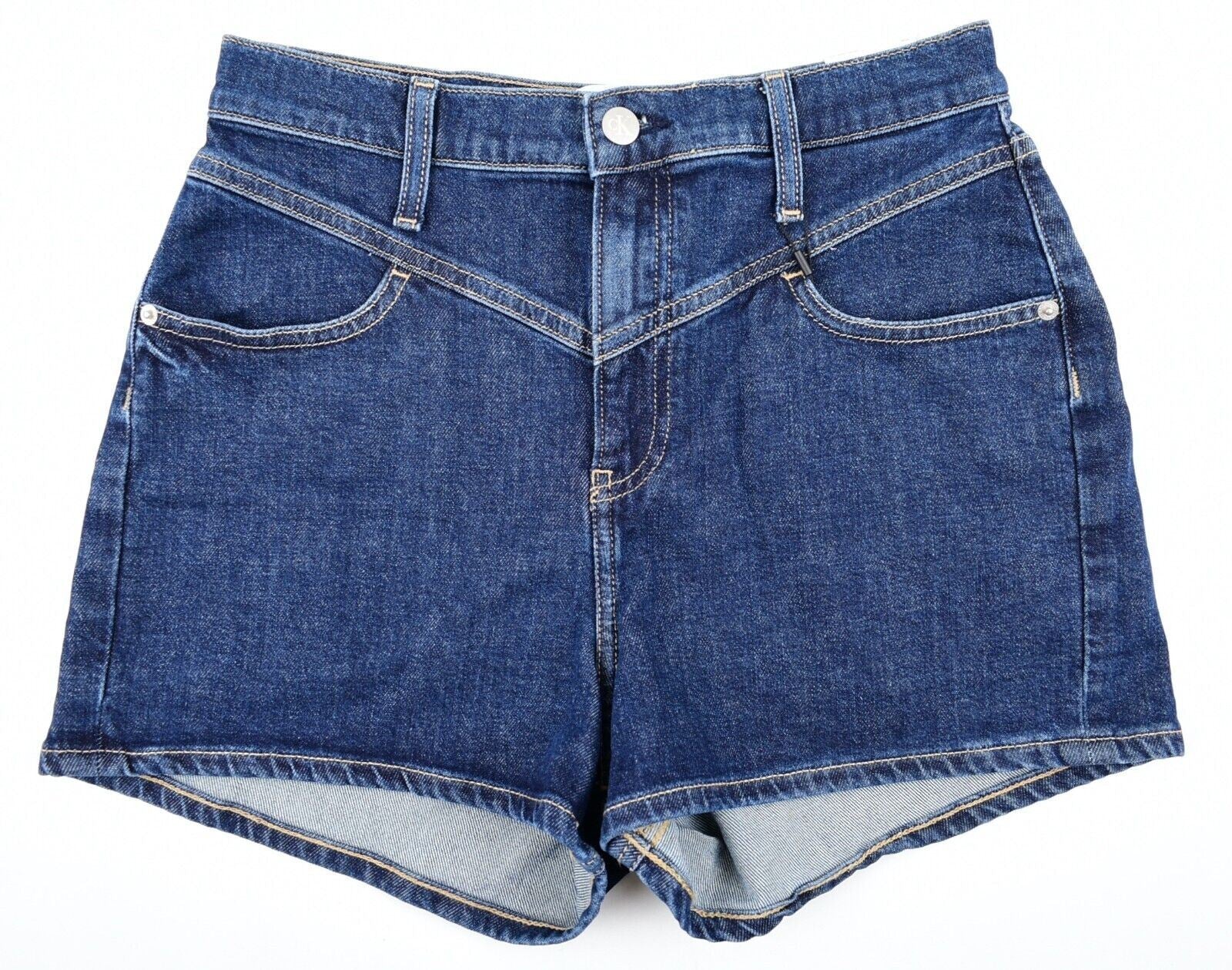 CALVIN KLEIN JEANS Womens High Waist Denim Shorts, Blue, size W28