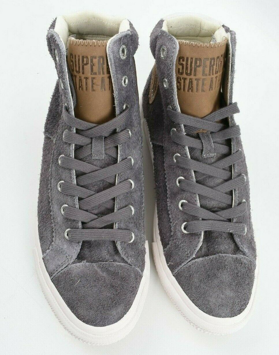 SUPERDRY Men's Suede Series High Top Trainers, Thunder Grey, size UK 9 EU 43