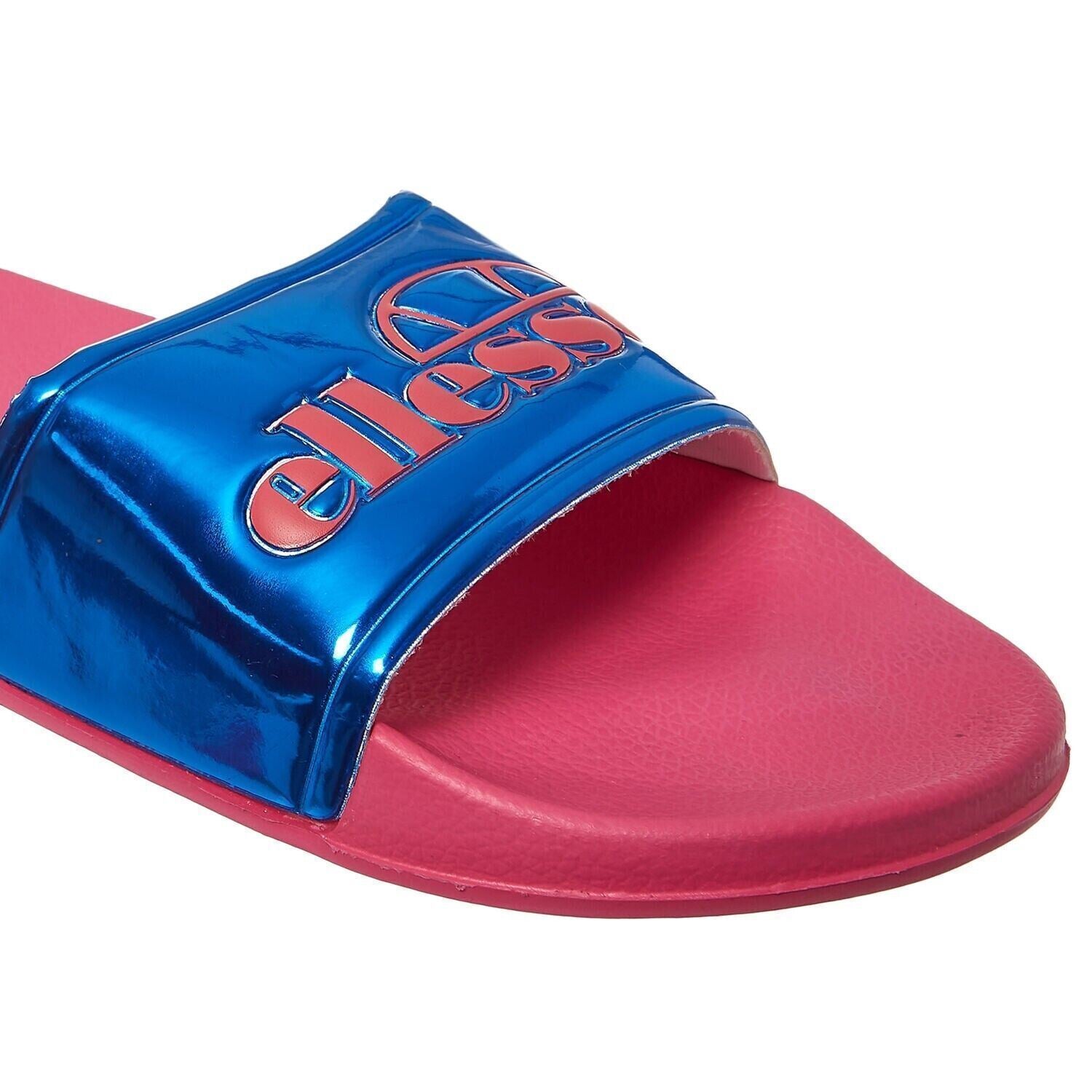 ELLESSE - GISELLE Women's Logo Sliders, Sandals, Pink/Blue, size UK 6 / EU 39