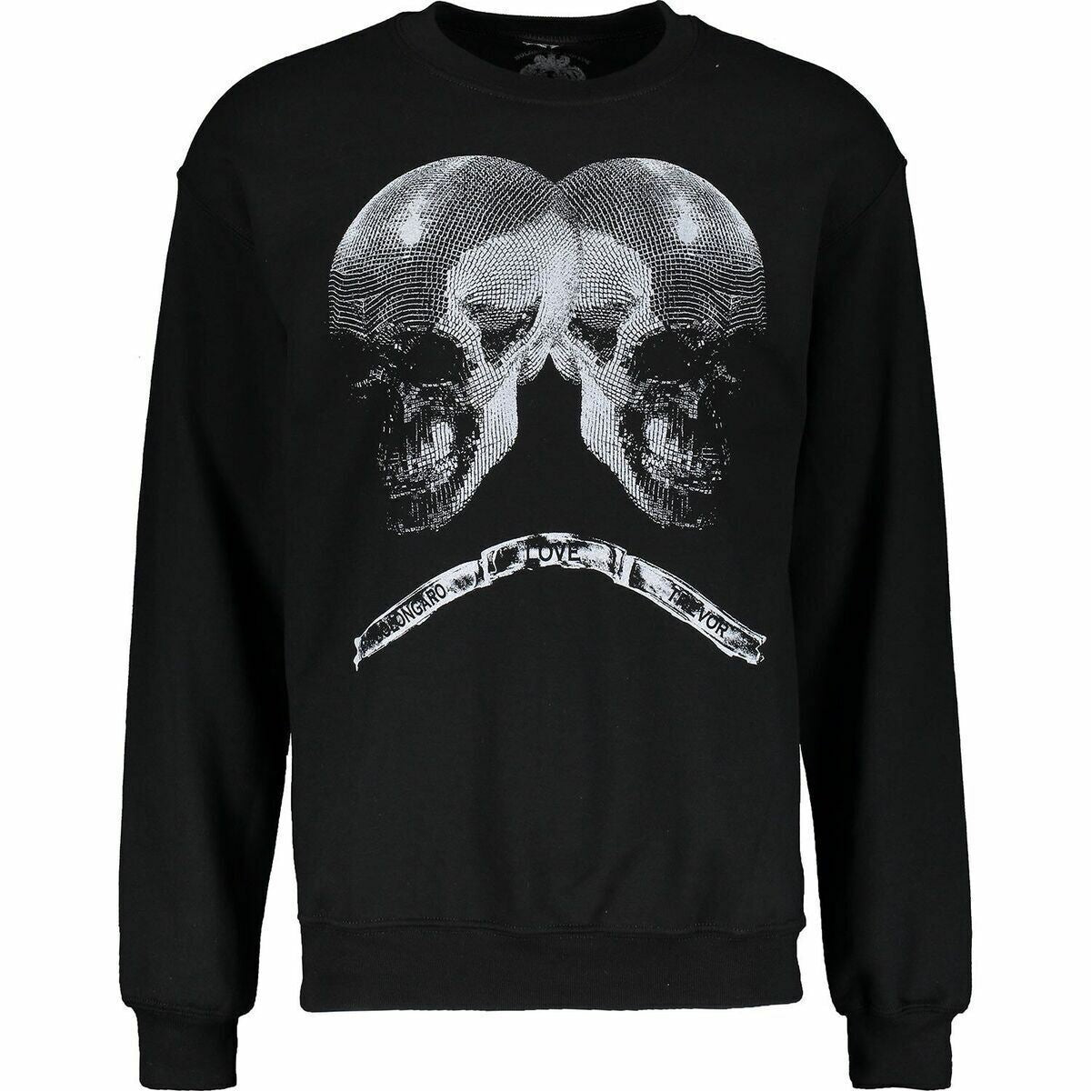 Designer BOLONGARO TREVOR Black Skulls Graphics Sweatshirt / Jumper , size M