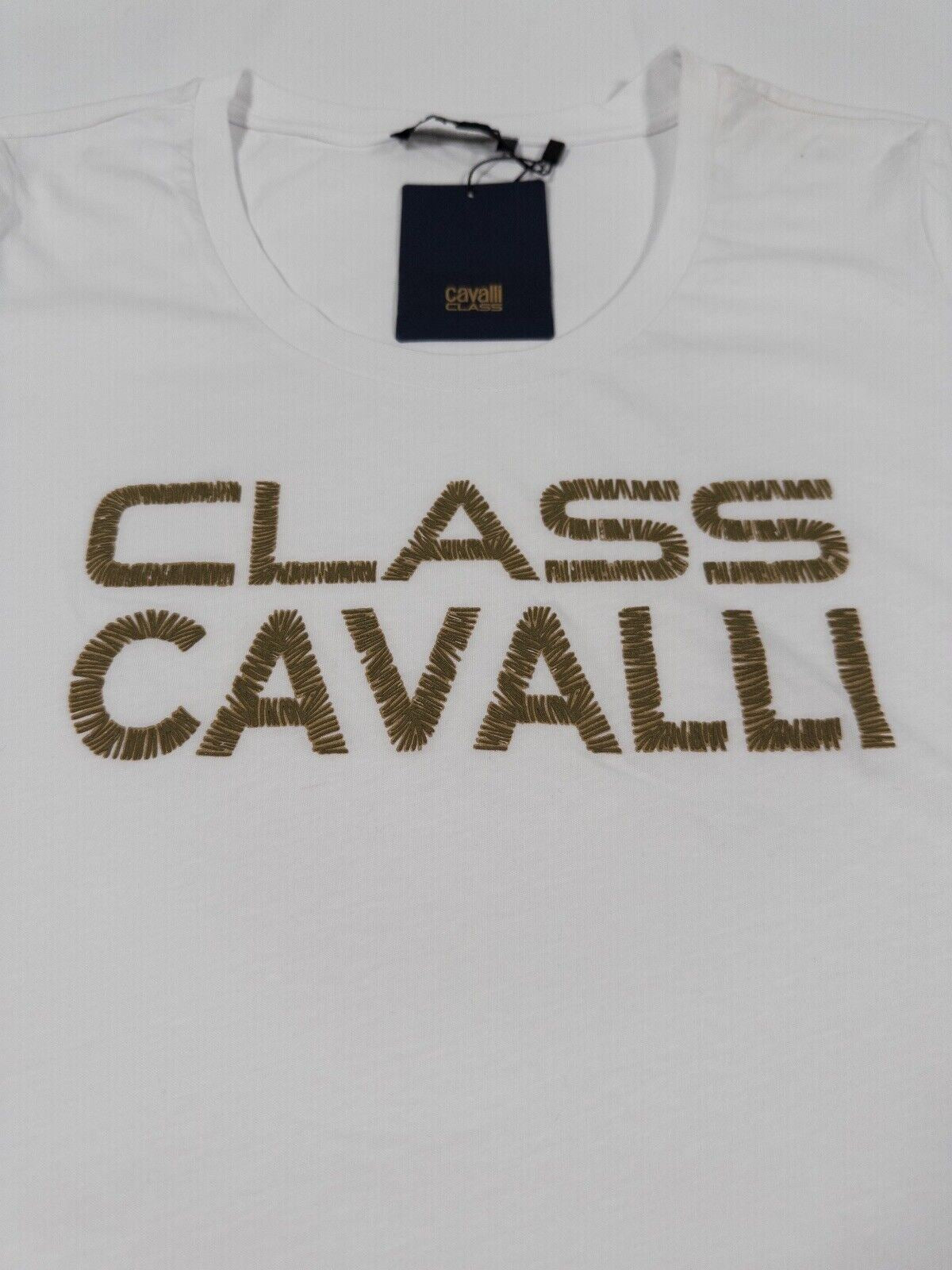 CAVALLI Women's White T shirt Top Size UK Medium