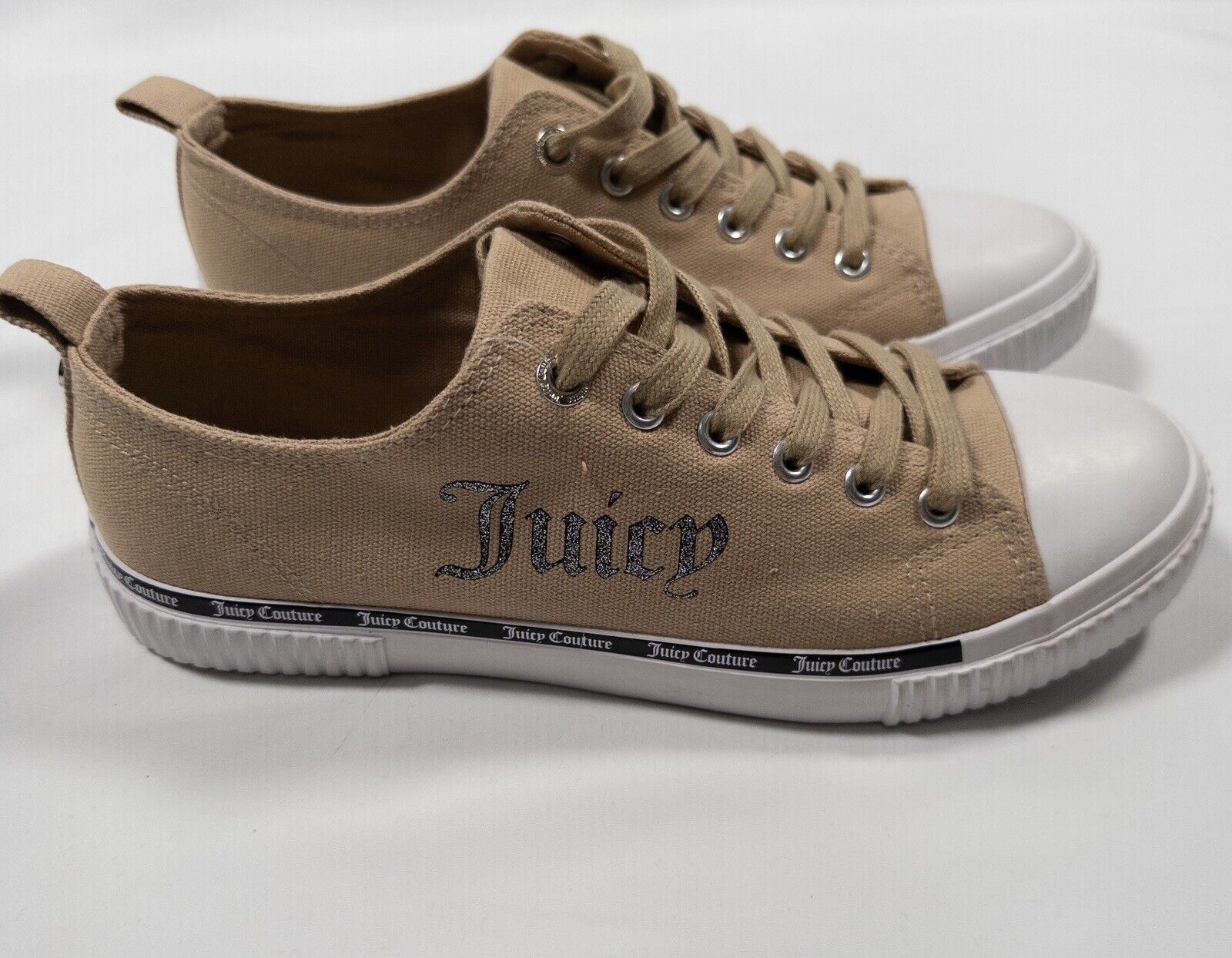 Juicy Couture Women's Brown Canvas Trainers Shoes Size UK 7