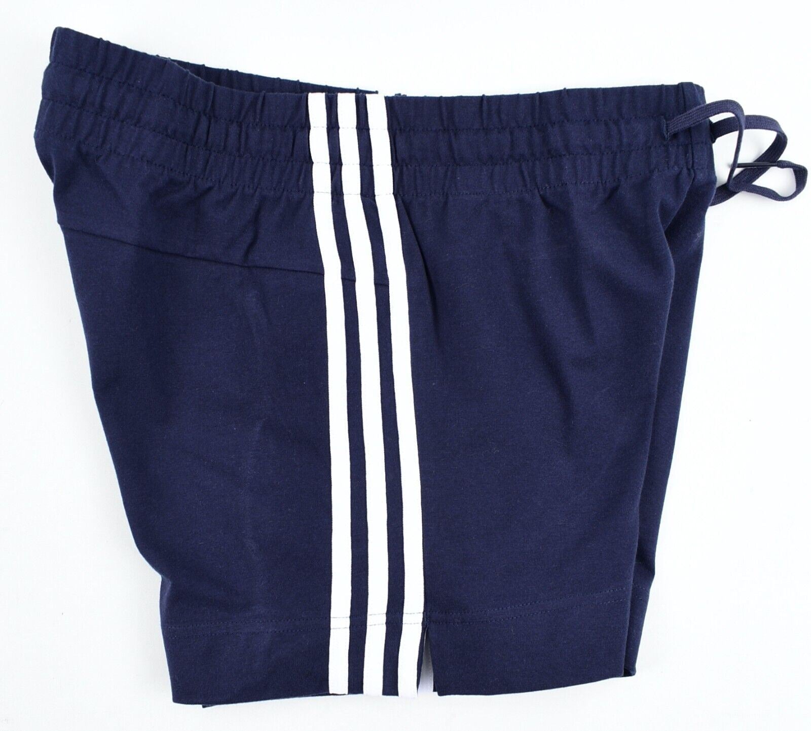 ADIDAS Womens Essential 3-Stripe Slim Shorts, Legend Ink/White, size L /UK 16-18