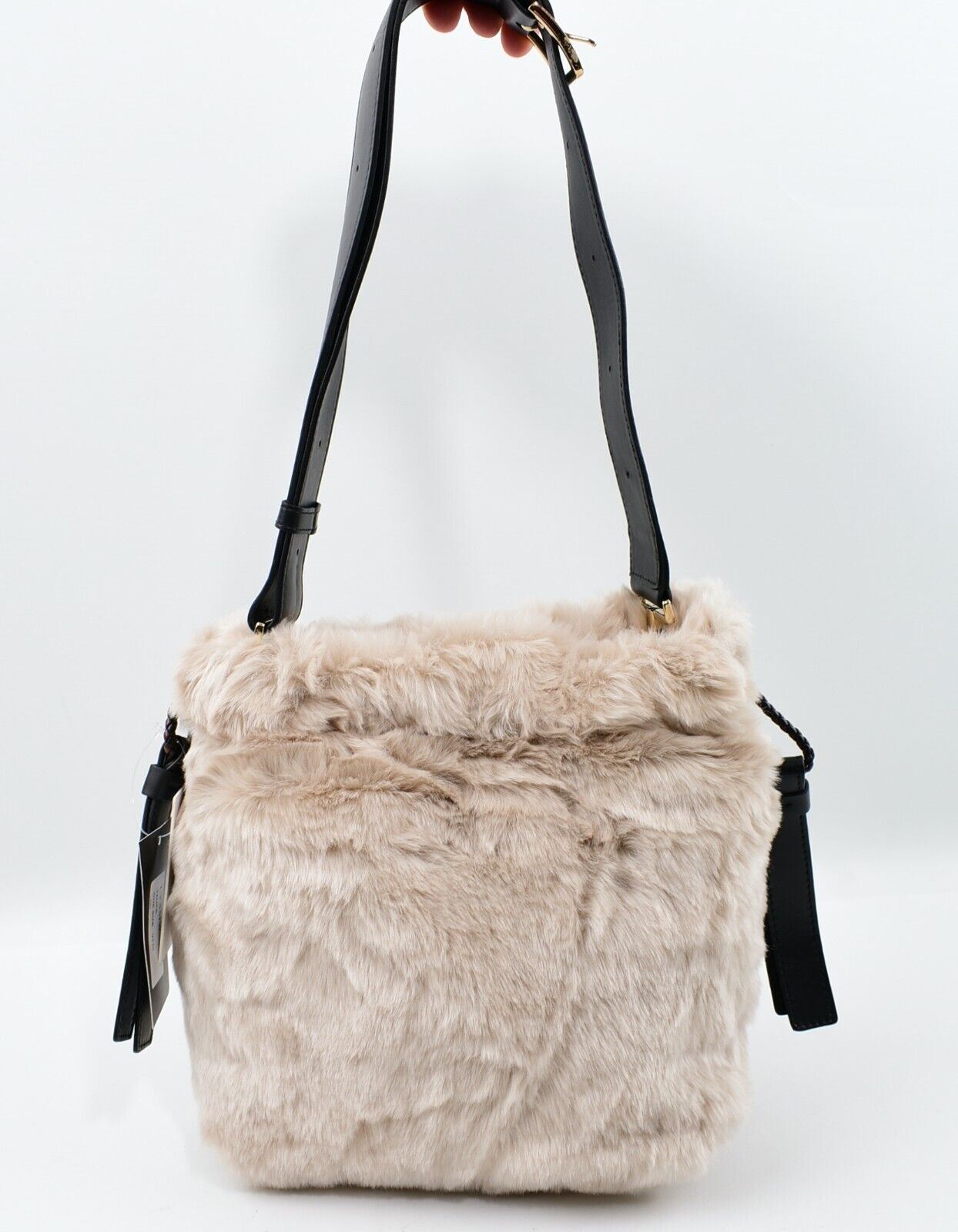 FURLA Womens Faux Fur Bag, Shoulder bag / Crossbody, Taupe