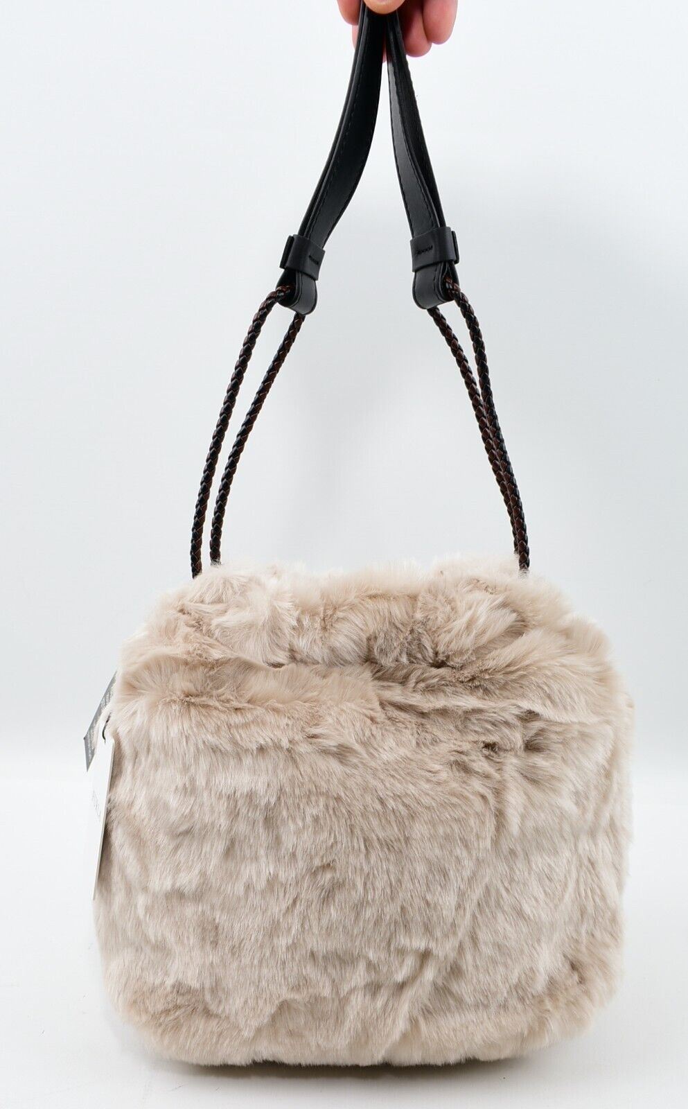 FURLA Womens Faux Fur Bag, Shoulder bag / Crossbody, Taupe