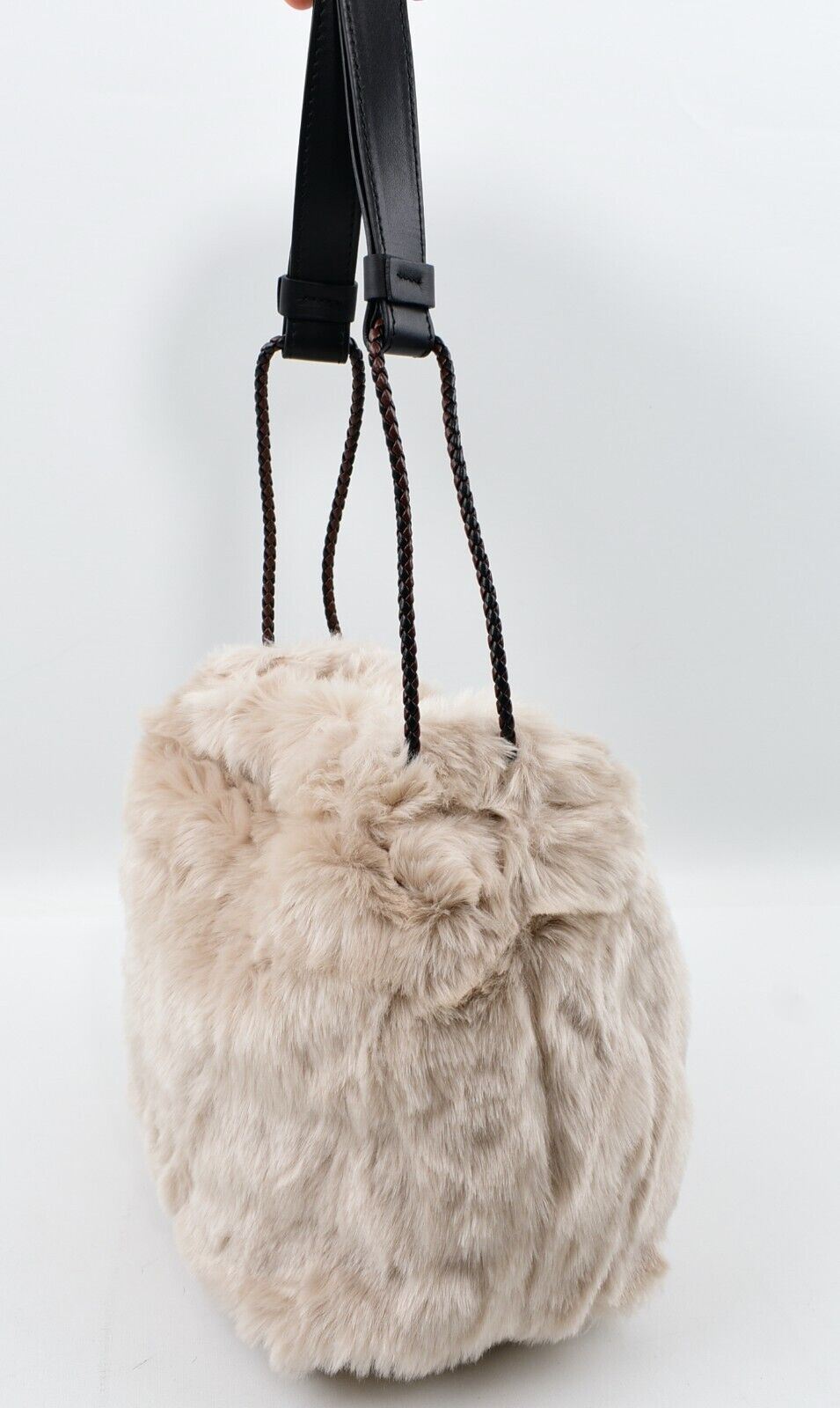 FURLA Womens Faux Fur Bag, Shoulder bag / Crossbody, Taupe