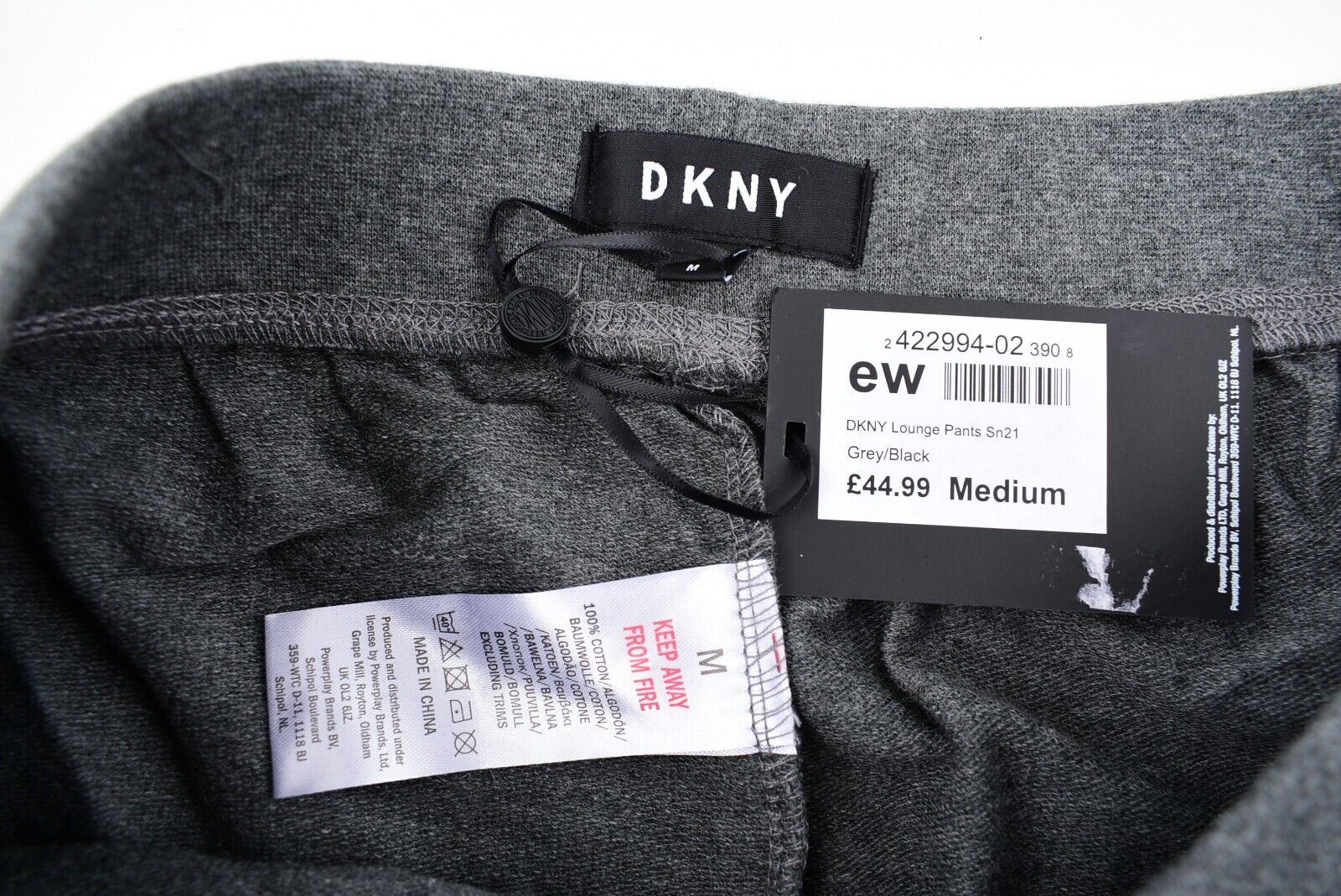 DKNY Mens Lounge Pants /Sweatpants, Grey-Black, size MEDIUM