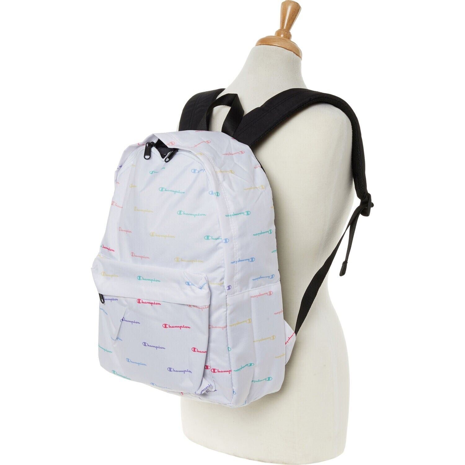 CHAMPION School/Travel Backpack, with Laptop Sleeve, Off-white/Multicoloured