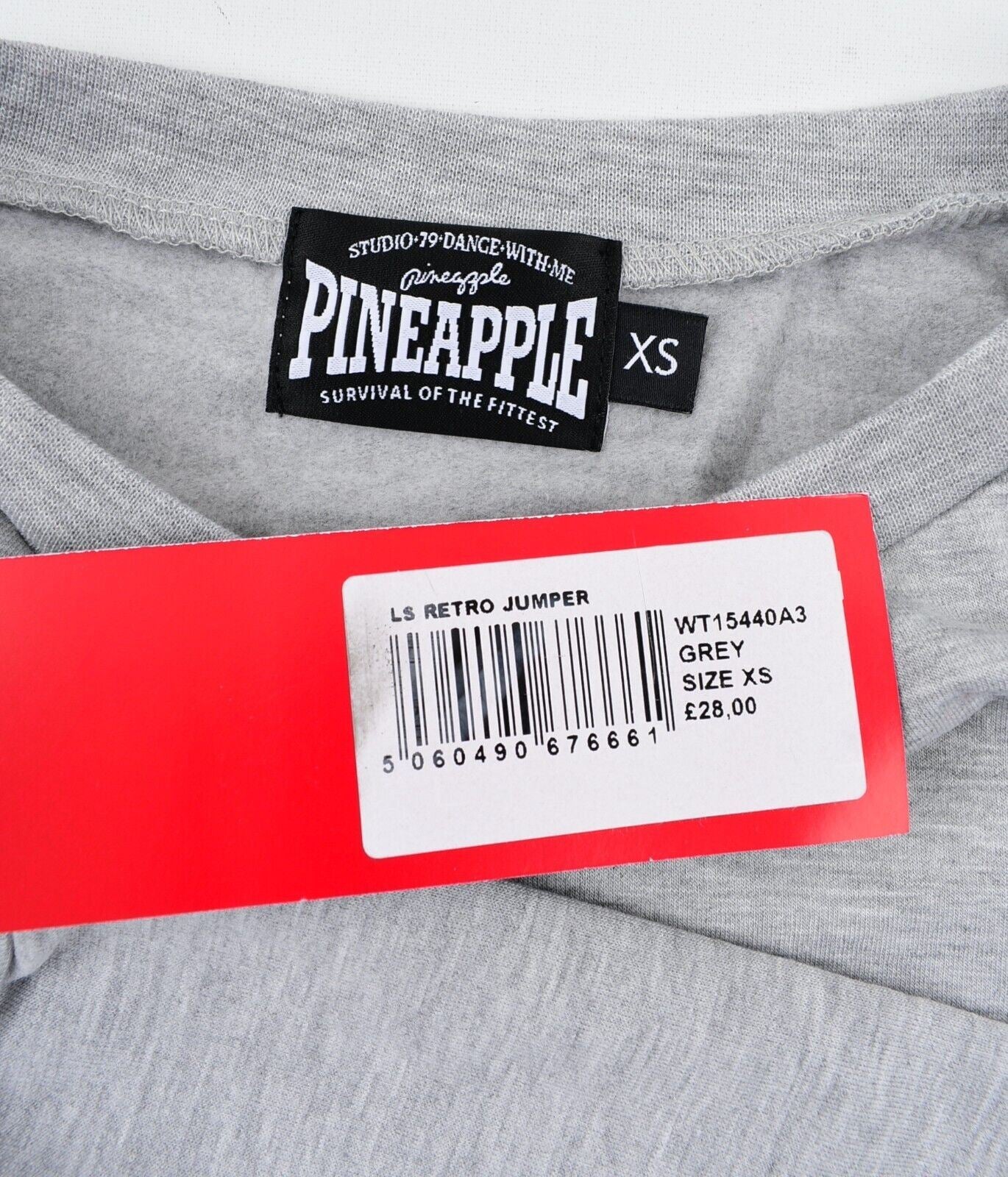 PINEAPPLE Womens Retro Jumper Sweatshirt, Grey, size XS