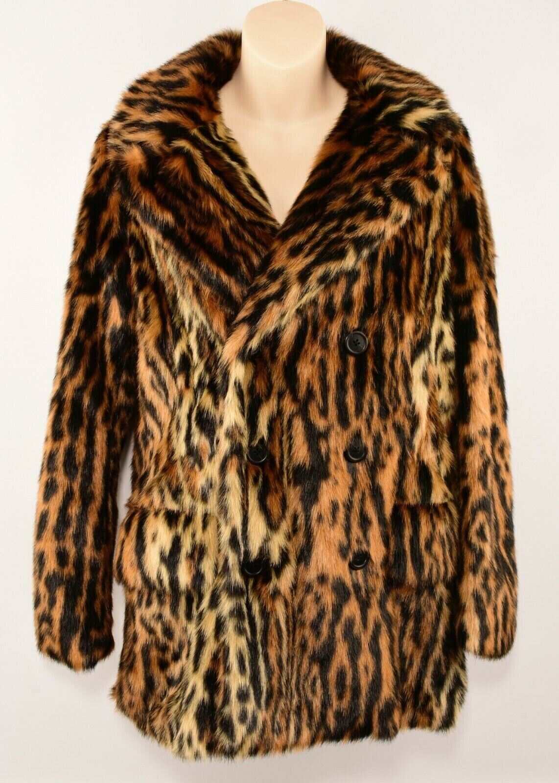 POLO RALPH LAUREN Womens Faux Fur Leopard Print Coat, size SMALL