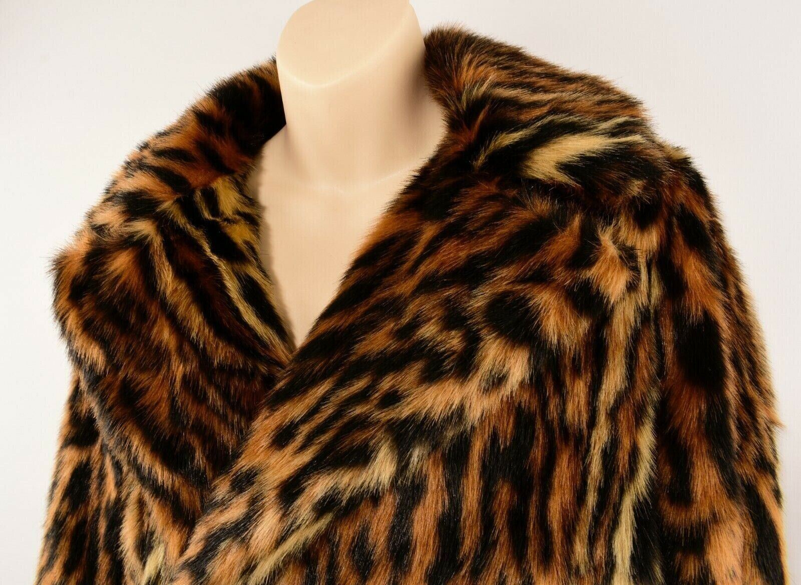 POLO RALPH LAUREN Womens Faux Fur Leopard Print Coat, size SMALL