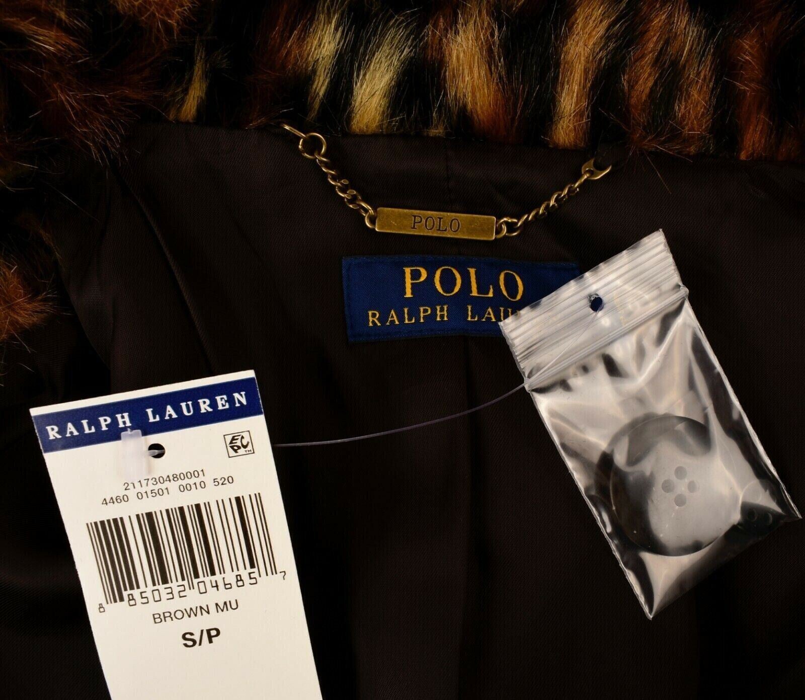 POLO RALPH LAUREN Womens Faux Fur Leopard Print Coat, size SMALL