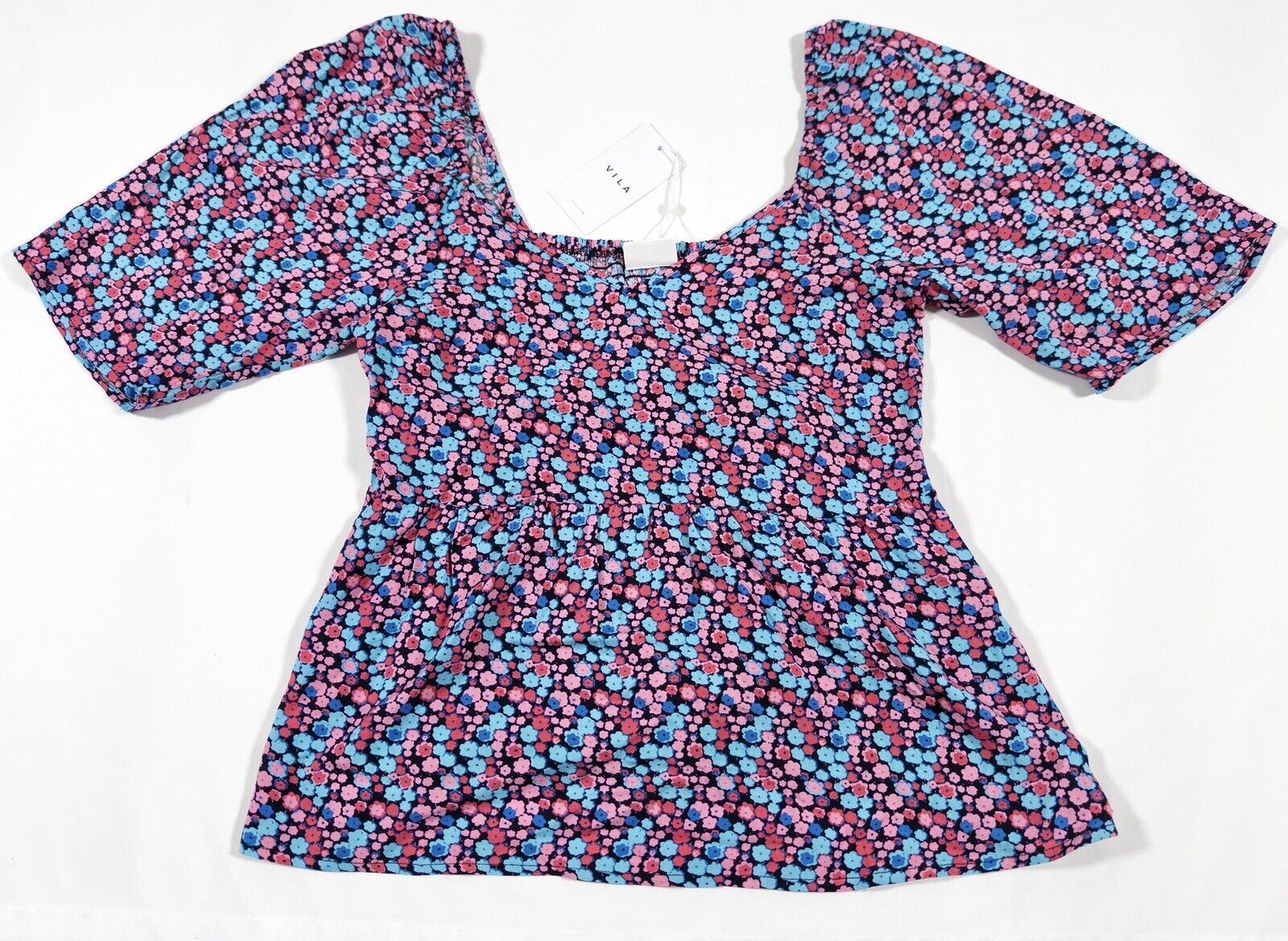 VILA Women's Floral Top Off the shoulder Multicoloured Size UK 12