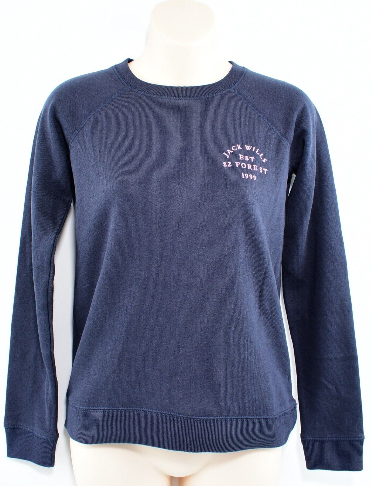 JACK WILLS Womens COLBY Sweatshirt, Navy Blue, size 2XS /UK 6