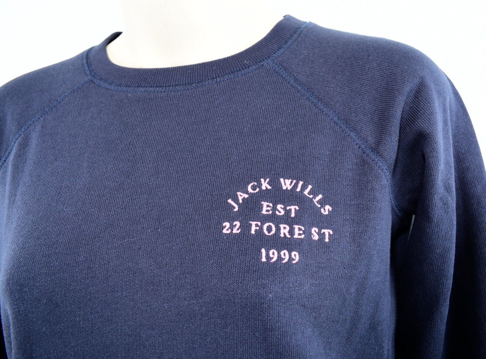 JACK WILLS Womens COLBY Sweatshirt, Navy Blue, size 2XS /UK 6