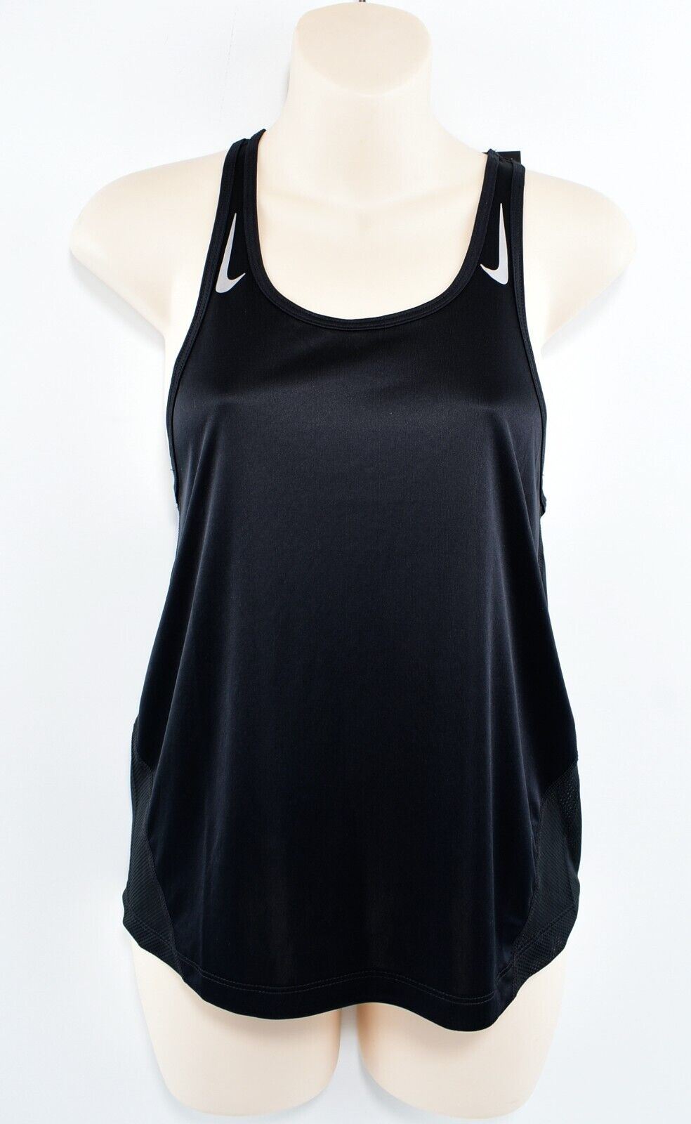 NIKE Womens Miler Race Tank, Workout Gym Running Tank Top, Black, size XS /UK 8