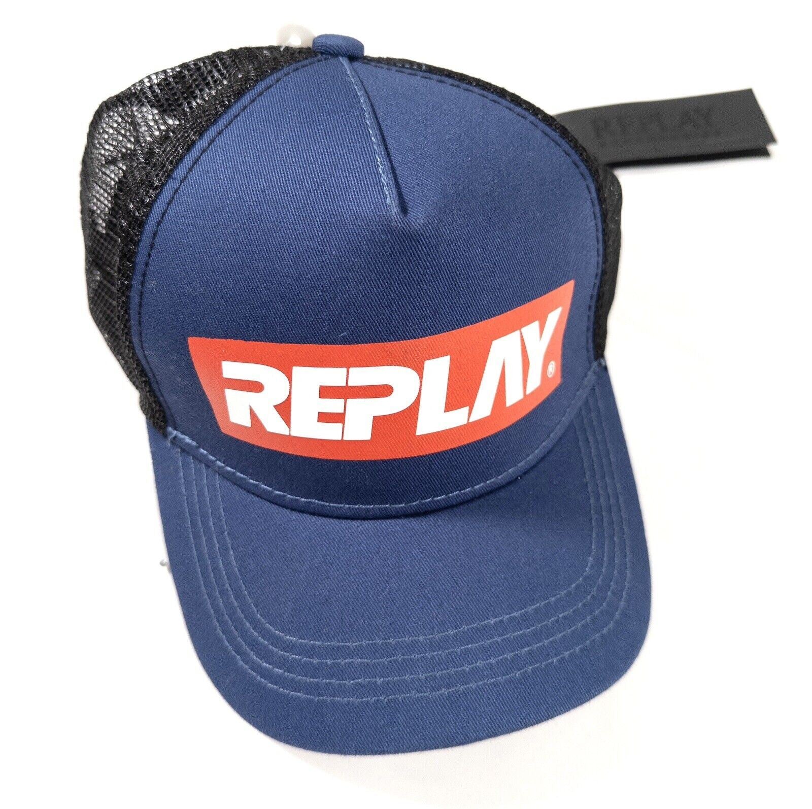 REPLAY Women's Baseball Cap Trucker Hat Blue and Black Size One Size
