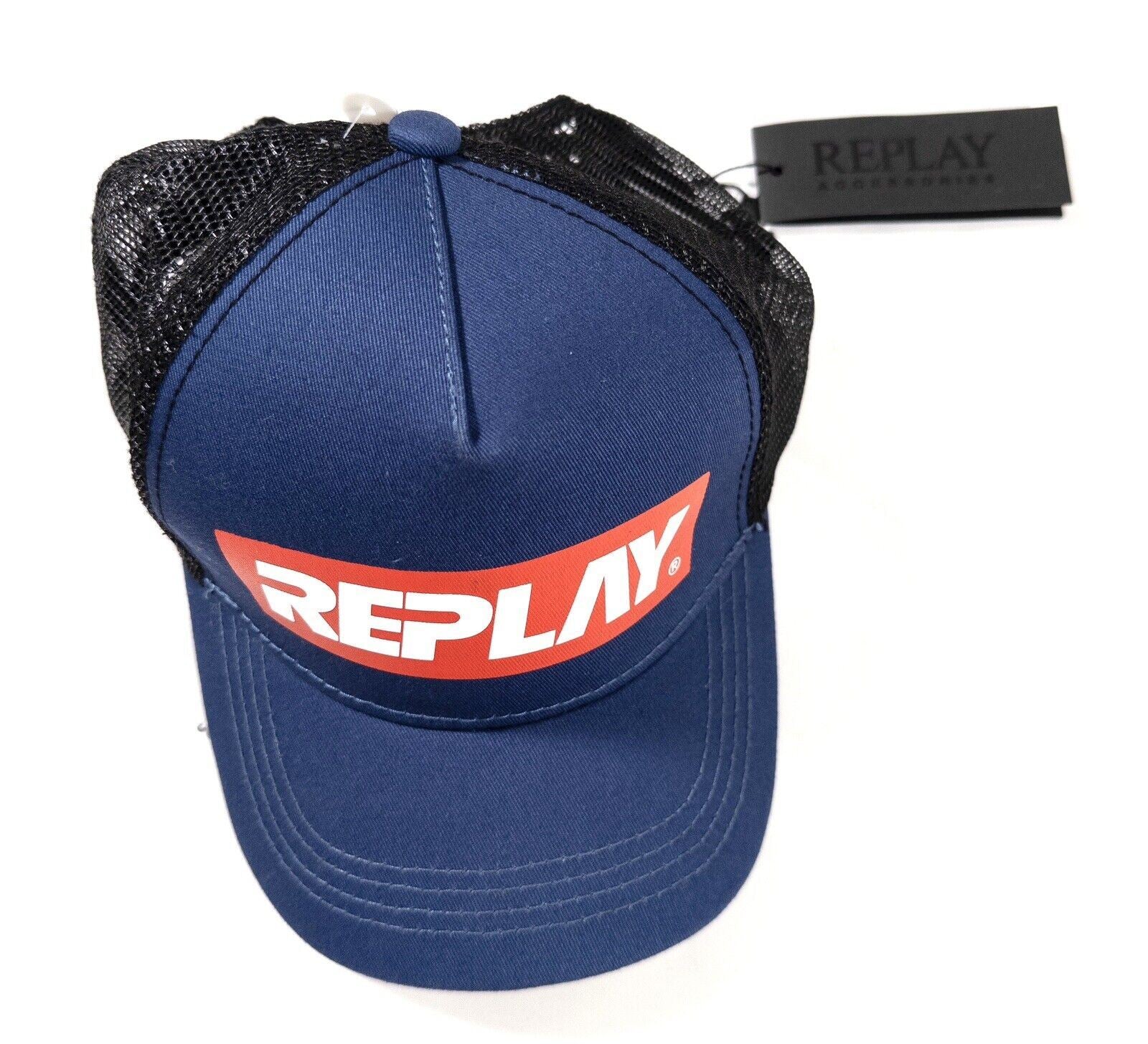 REPLAY Women's Baseball Cap Trucker Hat Blue and Black Size One Size