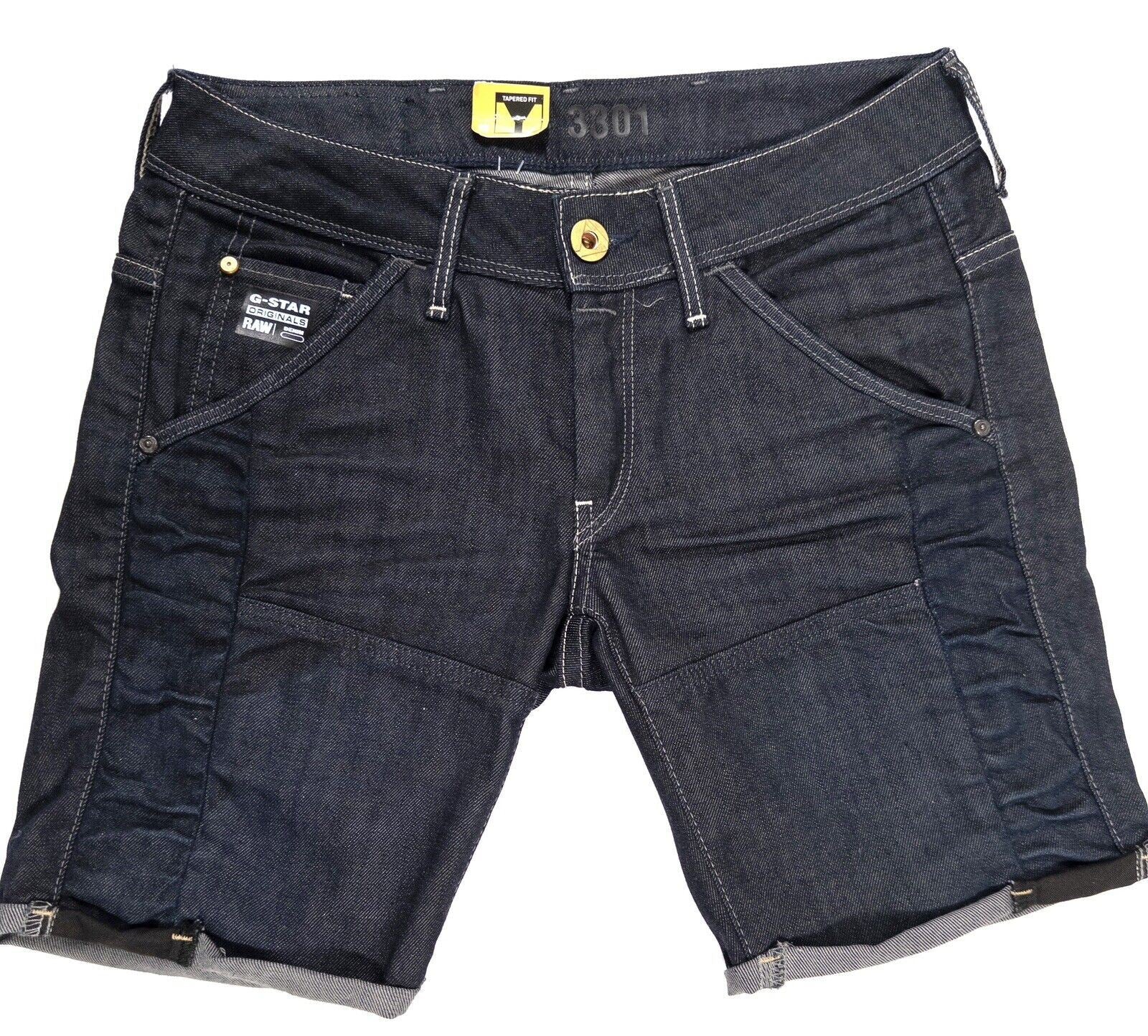 G-STAR RAW Originals Dark Blue Men's Denim Shorts Size UK W28 L34