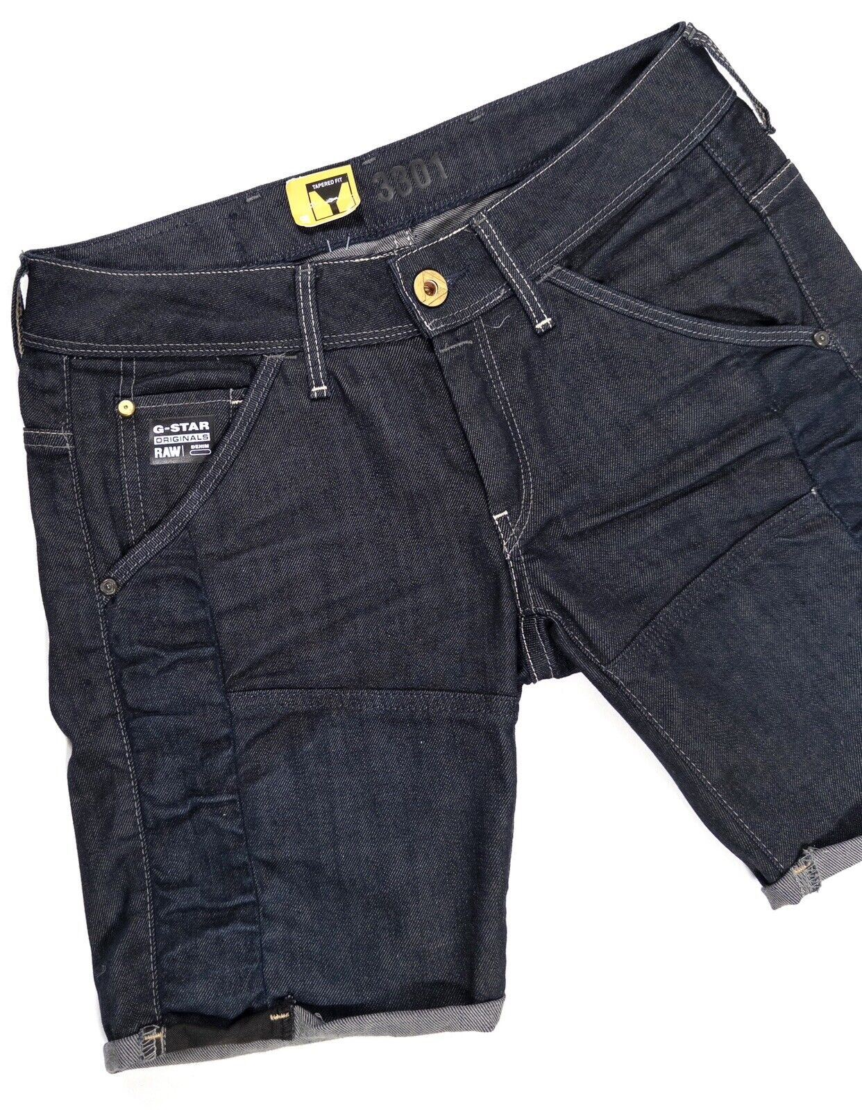 G-STAR RAW Originals Dark Blue Men's Denim Shorts Size UK W28 L34